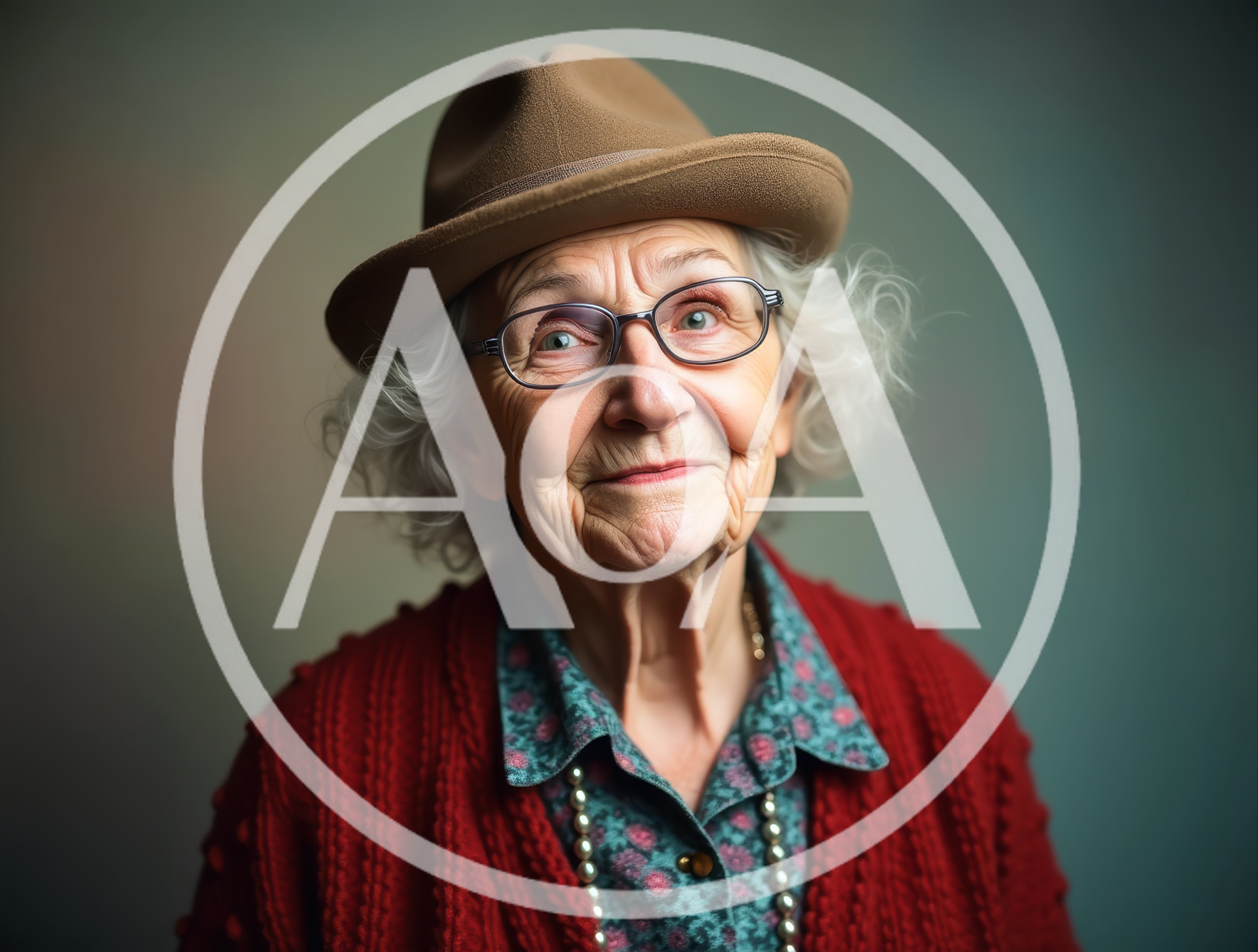 Portrait Of An Elderly Woman Wearing A Fedora