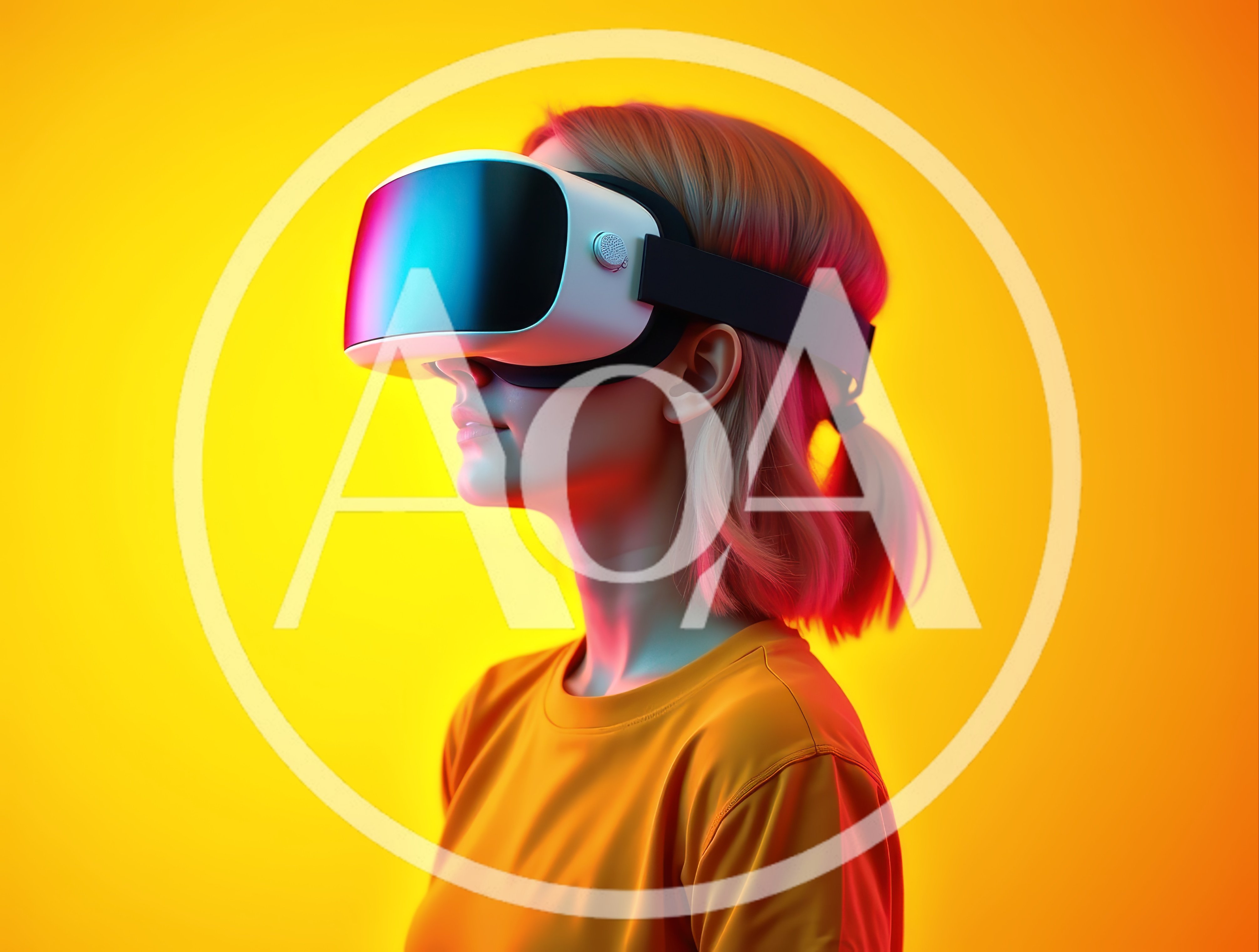 Young Woman Wearing Virtual Reality Headset