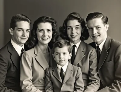 Vintage Studio Portrait Of A Family