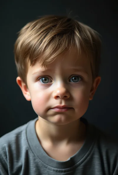 Portrait Of A Young Boy With Blue Eyes