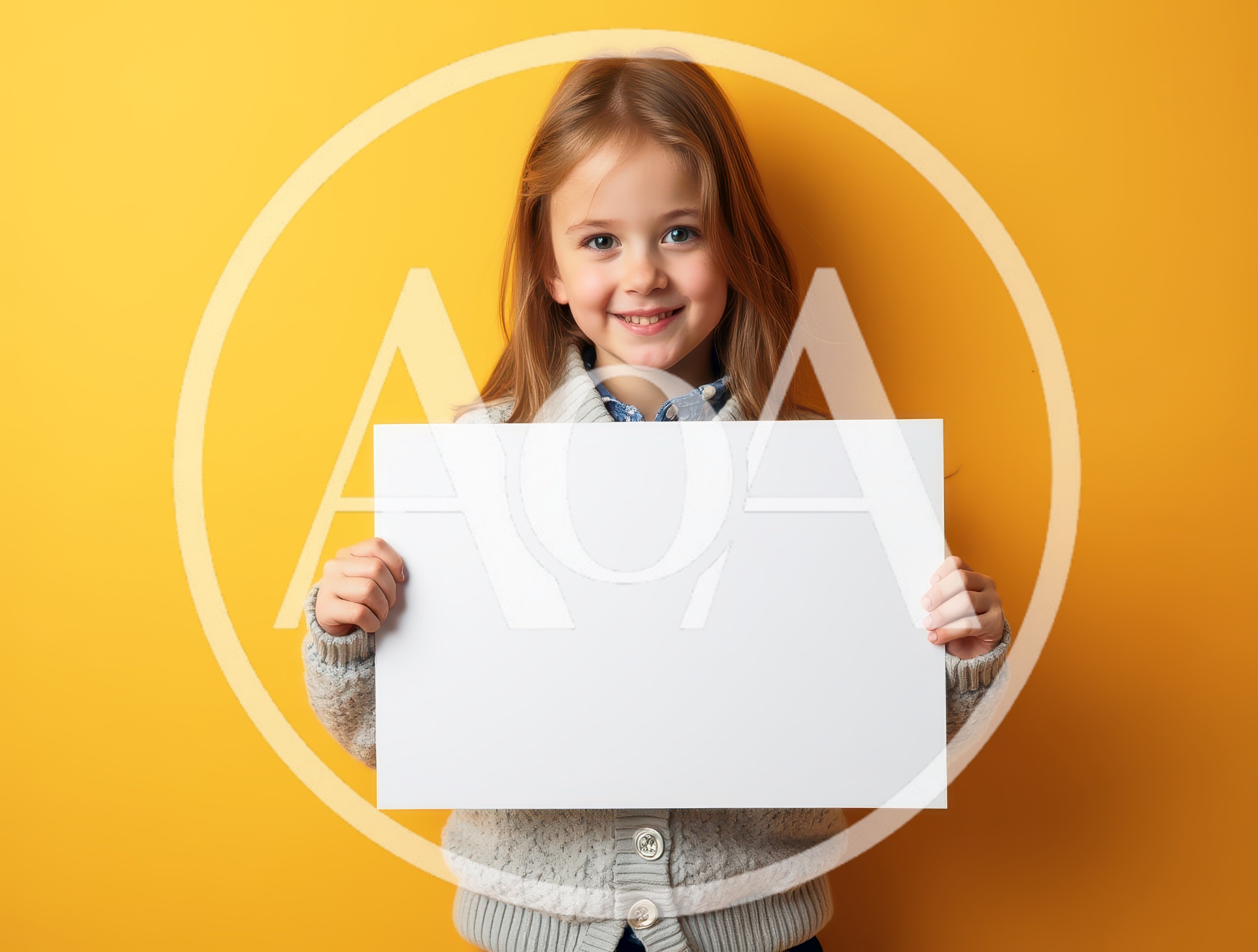 Young Girl Holding Blank White Sign