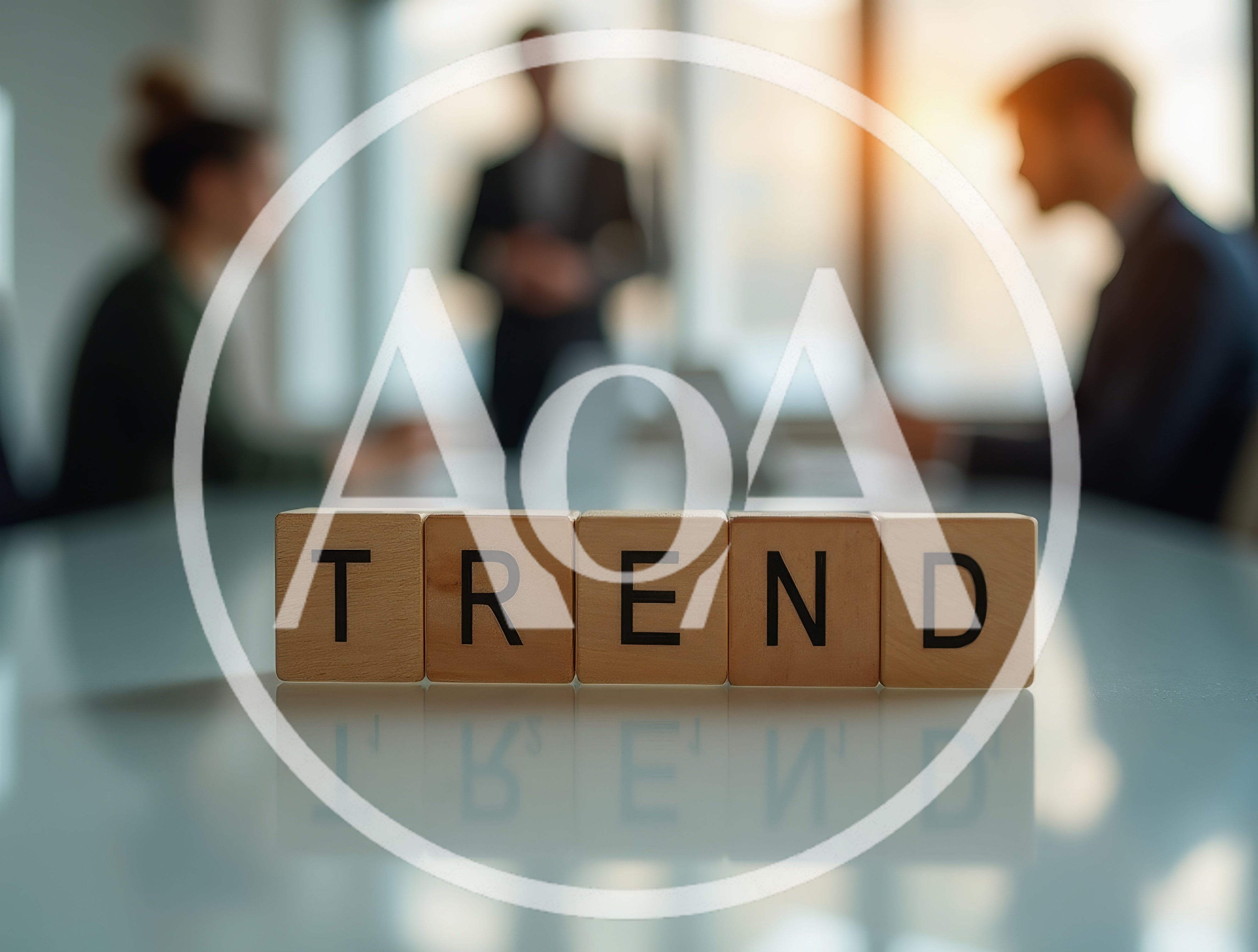 Wooden Blocks Spelling Trend on Office Table