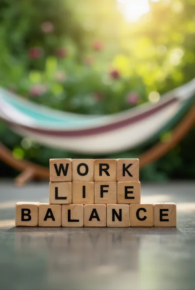 Wooden Blocks Spelling Work Life Balance Outdoors