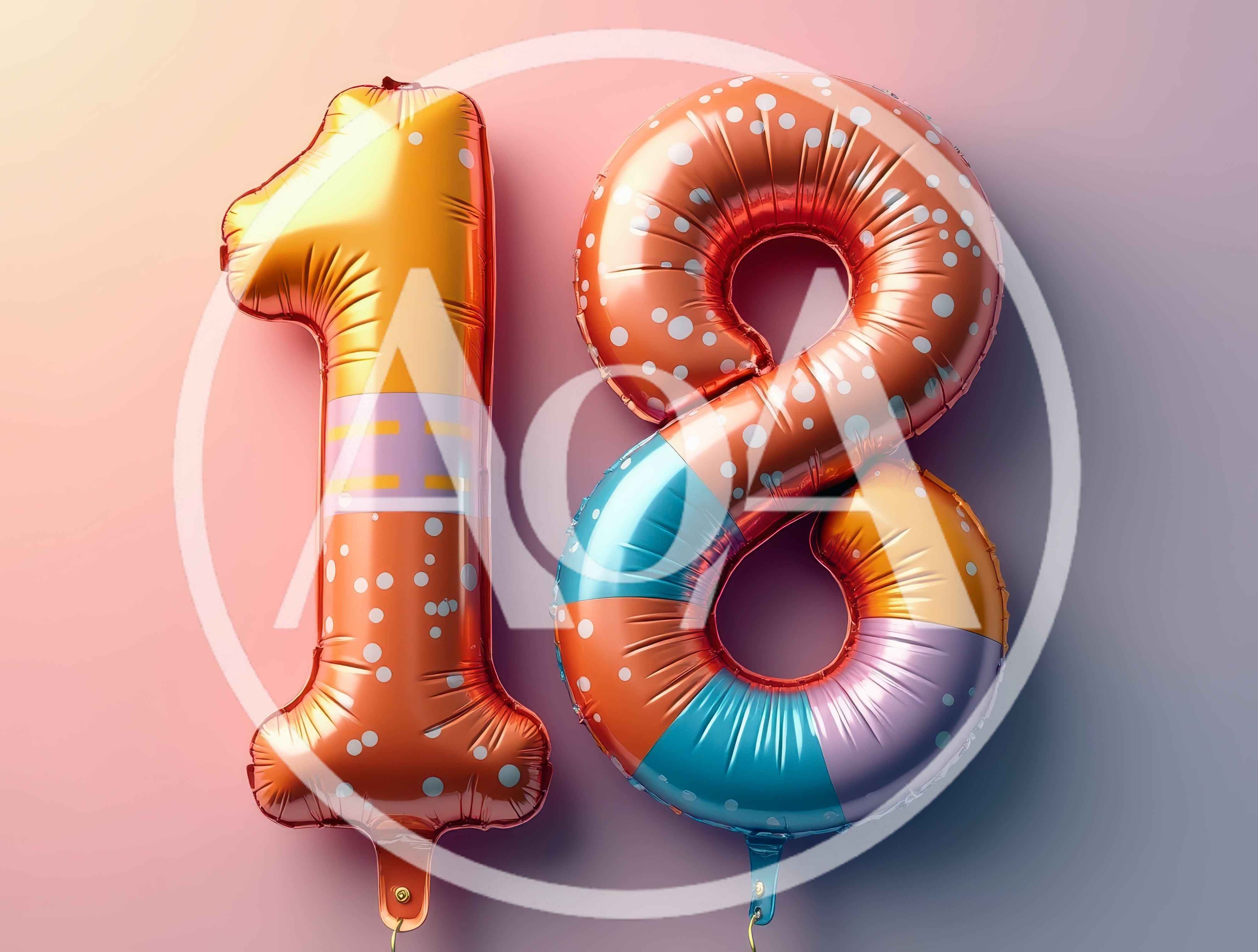 Shiny Number Eighteen Foil Balloons For Birthday Celebration