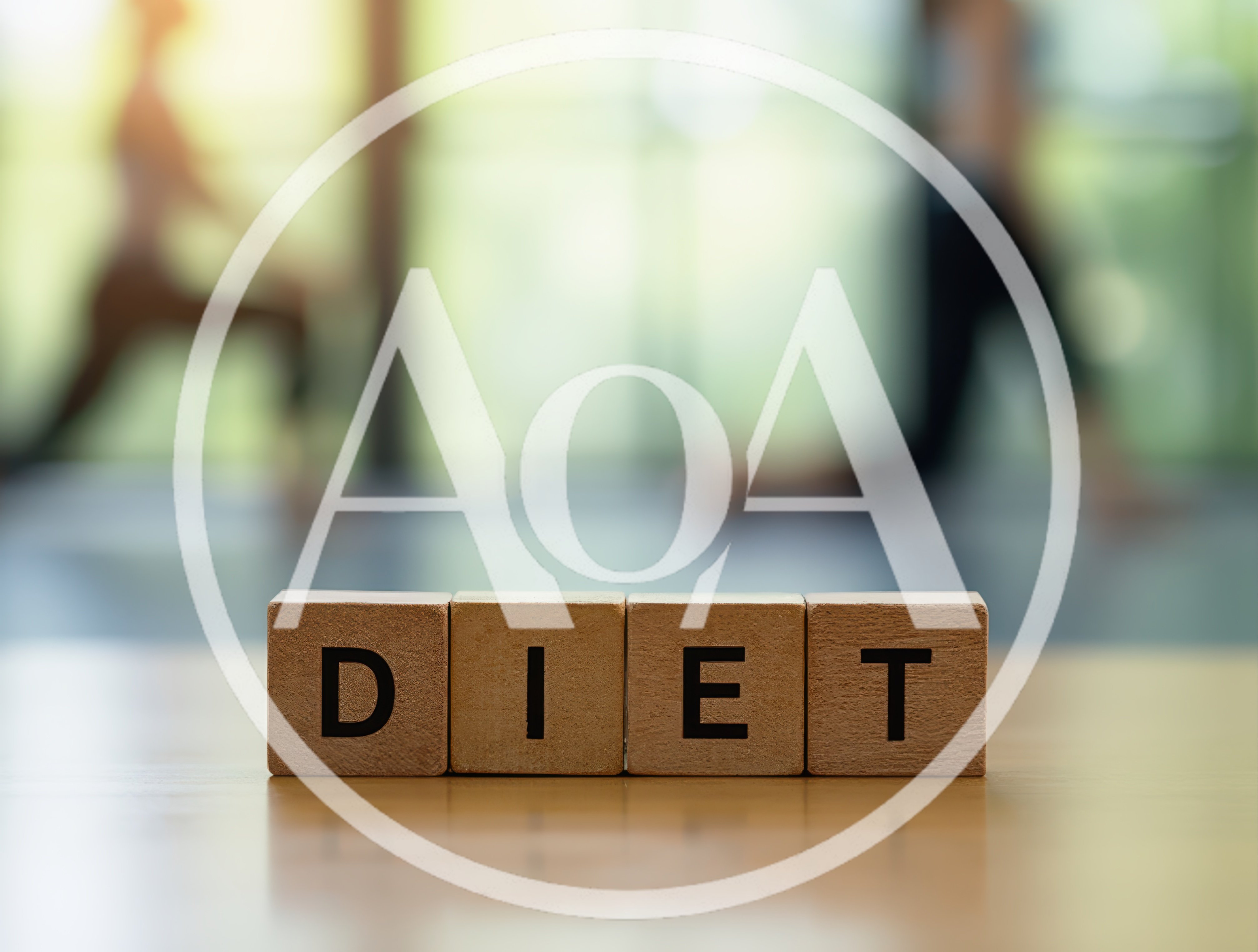 Wooden Blocks Spelling Diet on a Gym Table
