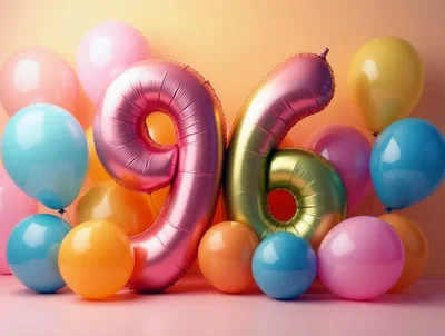 Number 96 Foil Balloons for Birthday Celebration
