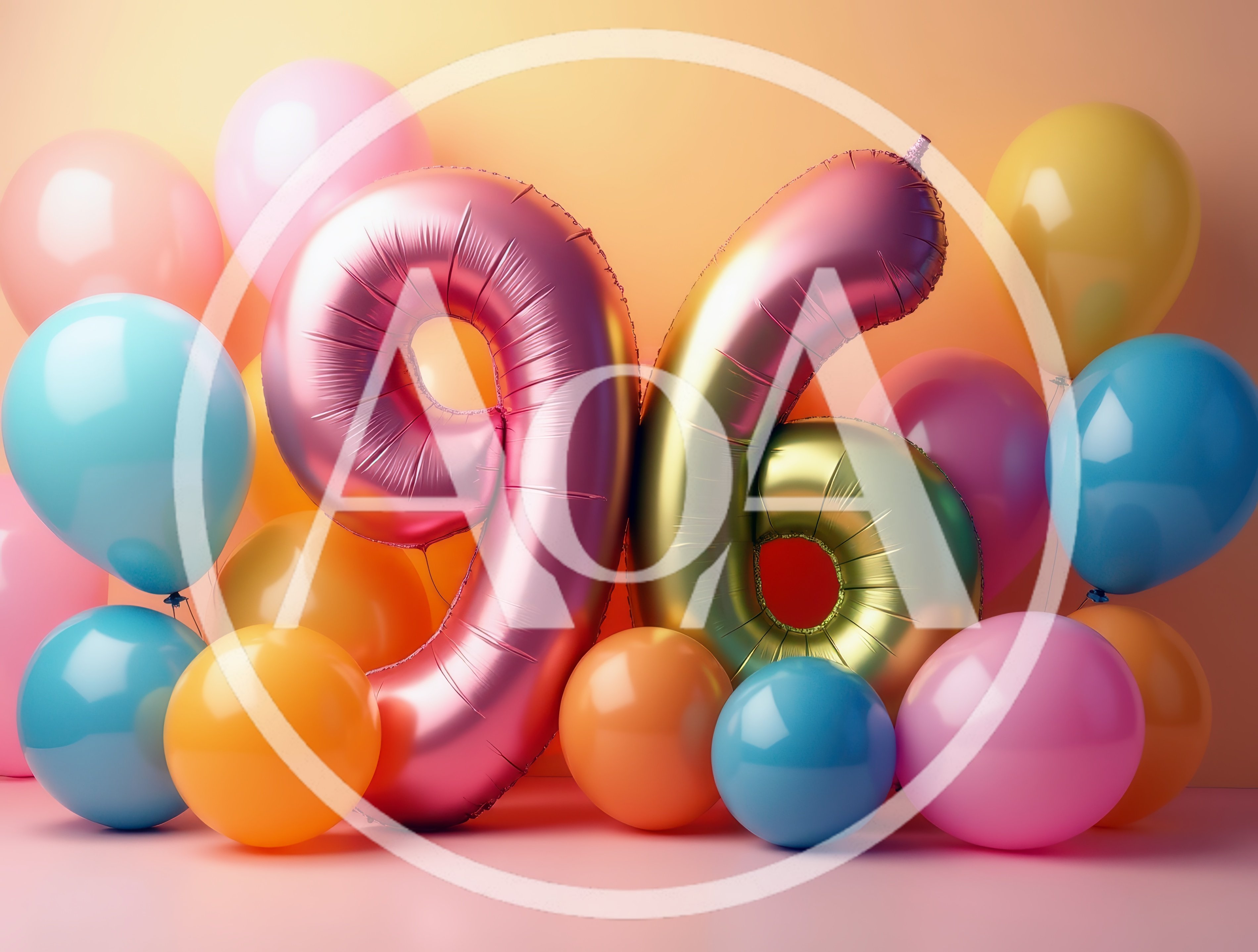 Number 96 Foil Balloons for Birthday Celebration