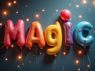 Magic Balloon Letters With Confetti And Heart Accents