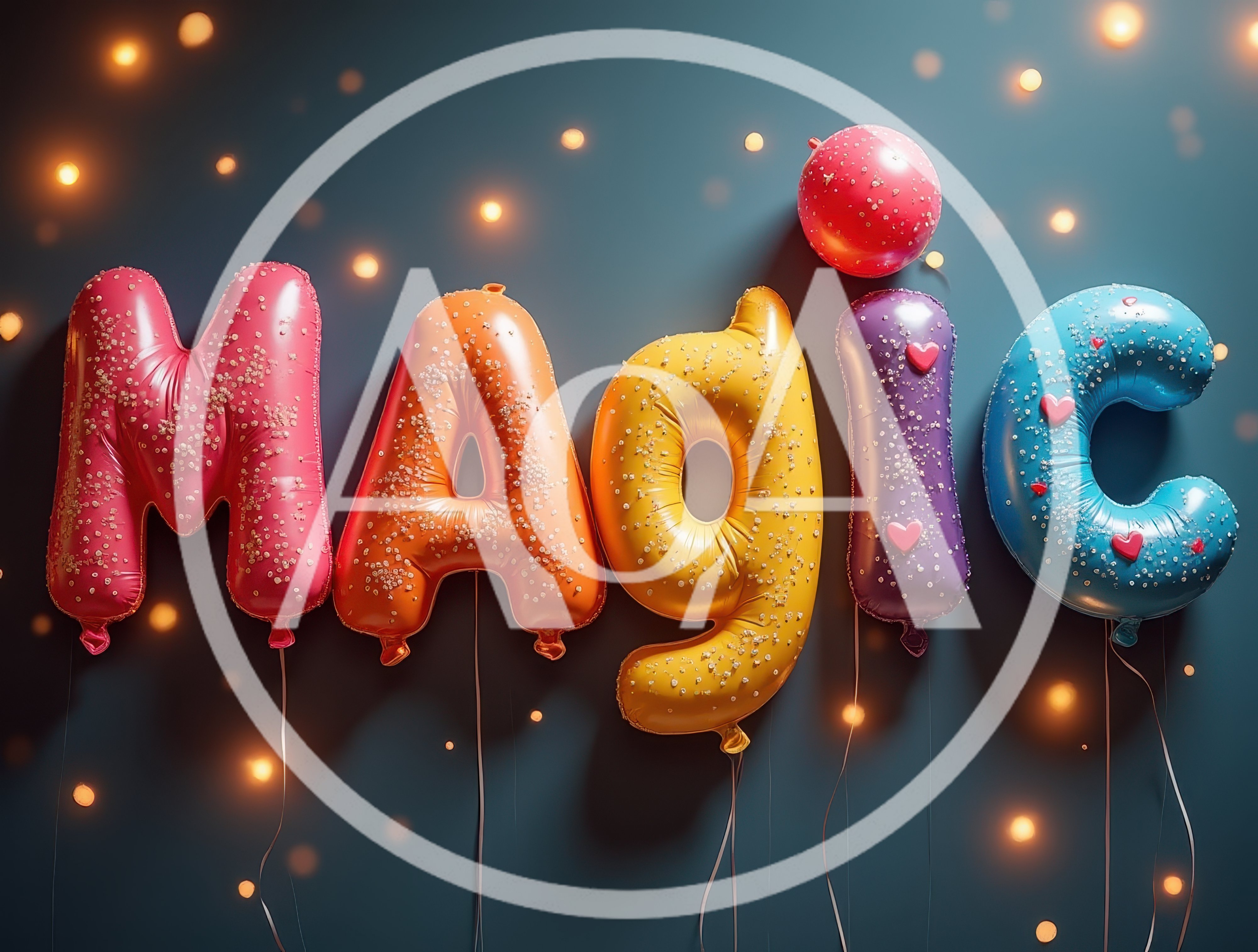 Magic Balloon Letters With Confetti And Heart Accents