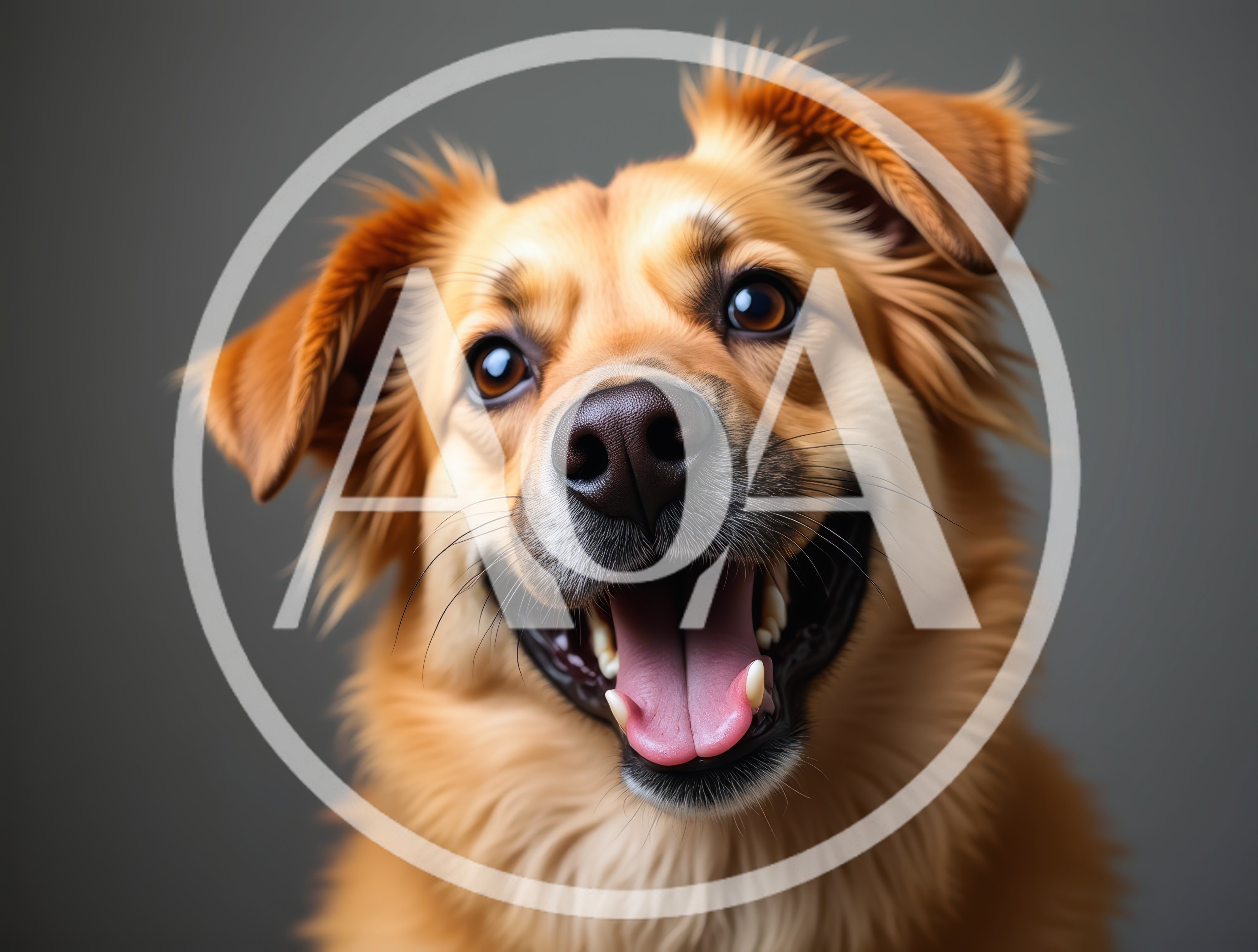 Portrait Of A Happy Golden Retriever Mix
