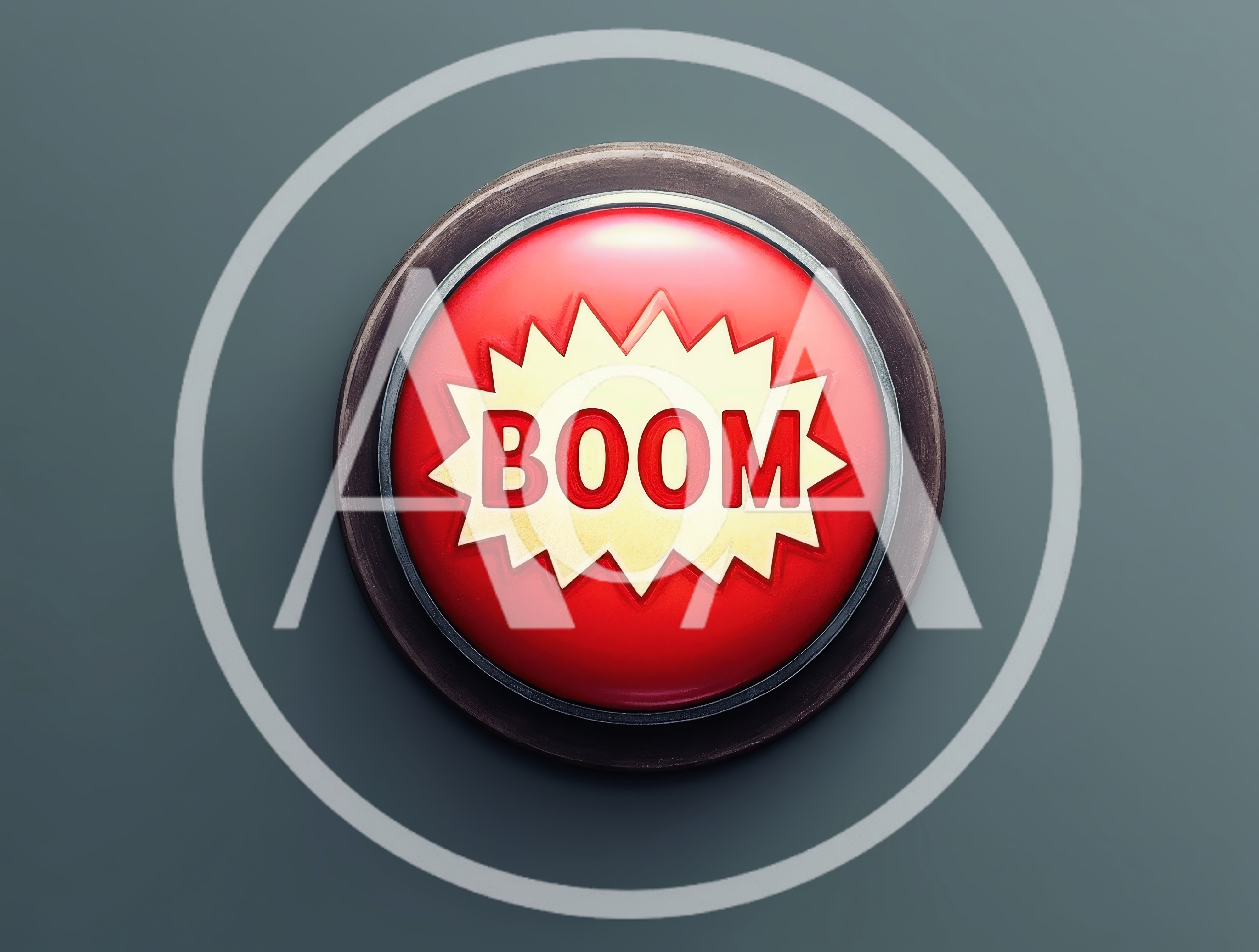 Red Boom Button With Comic Style Explosion Graphic