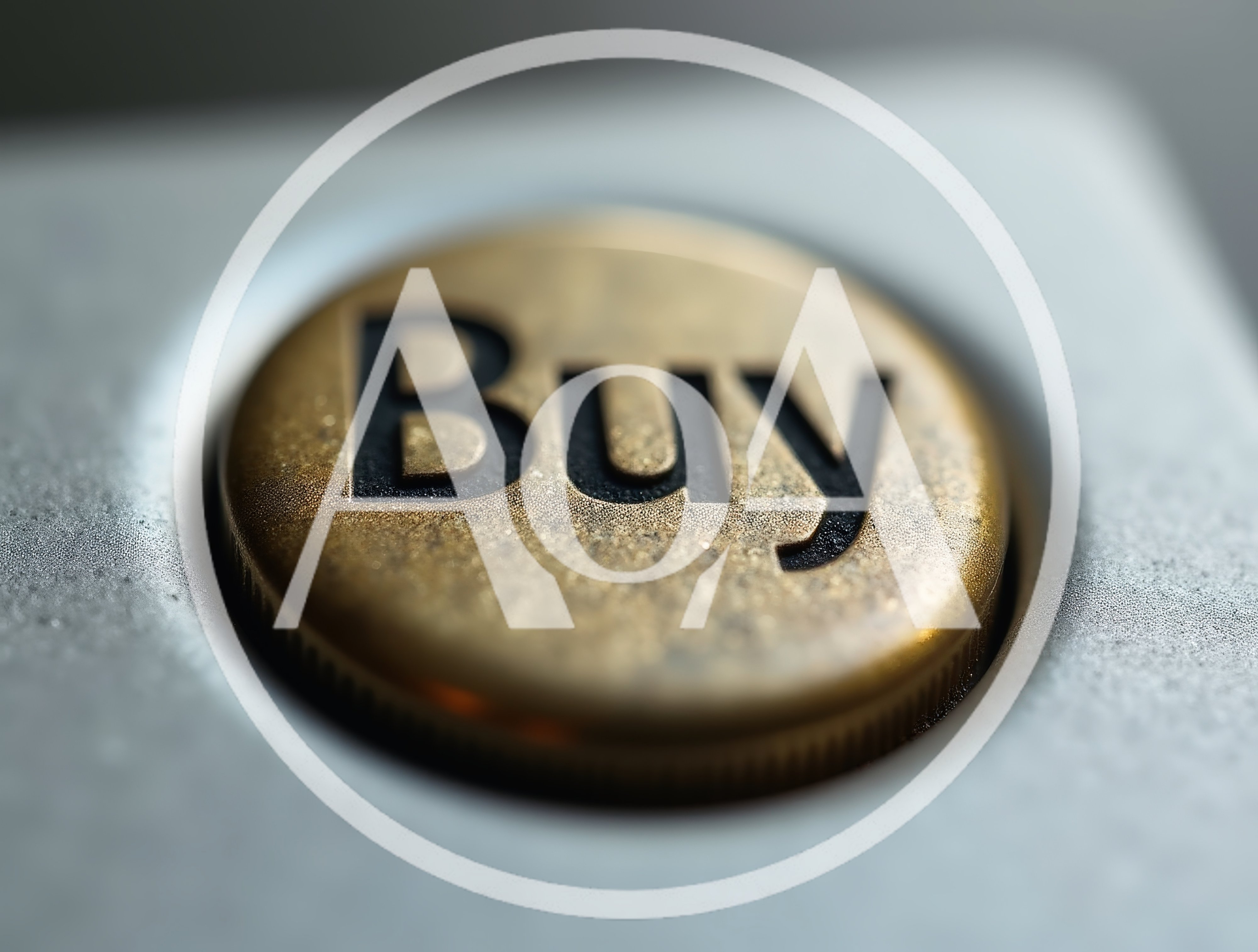 Macro Shot Of A Golden Buy Button