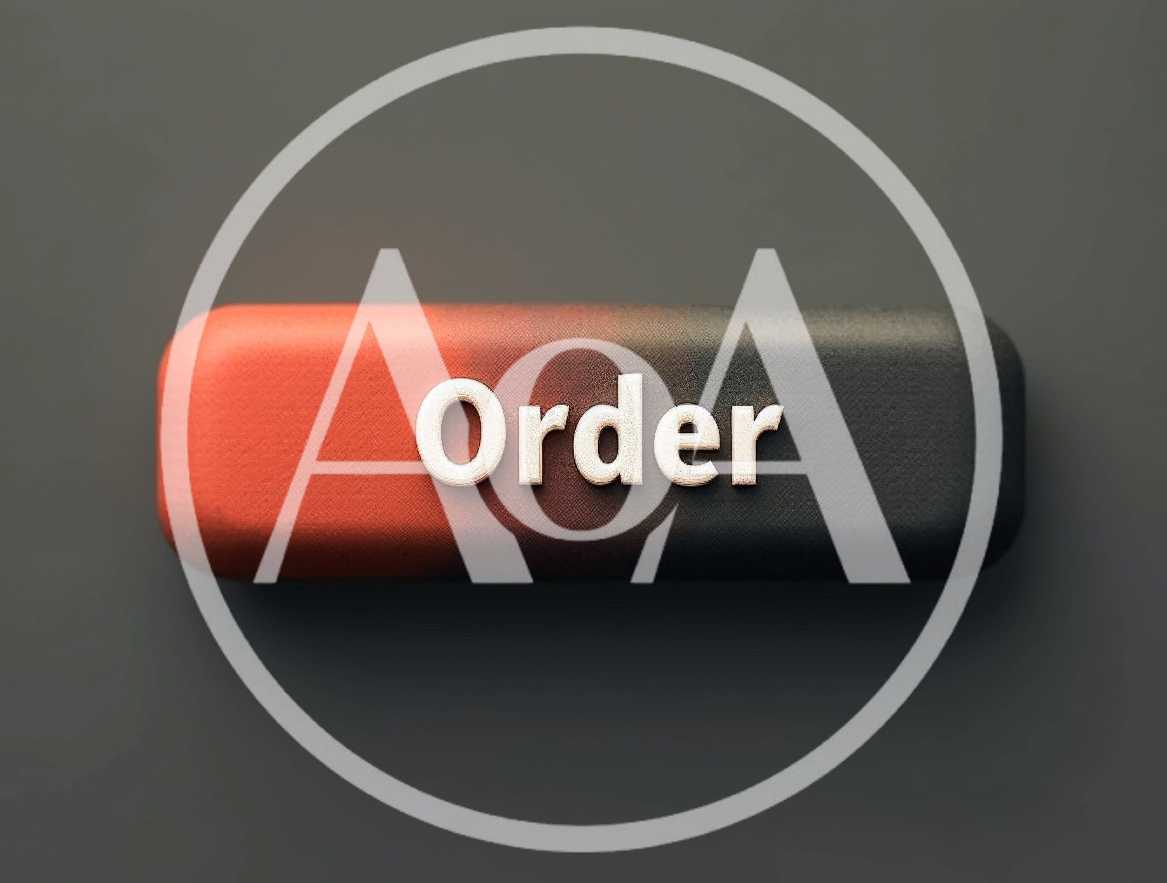 3D Rendered Order Button With Red And Black Gradient