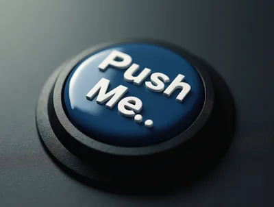 Glossy Blue Push Button With White Text