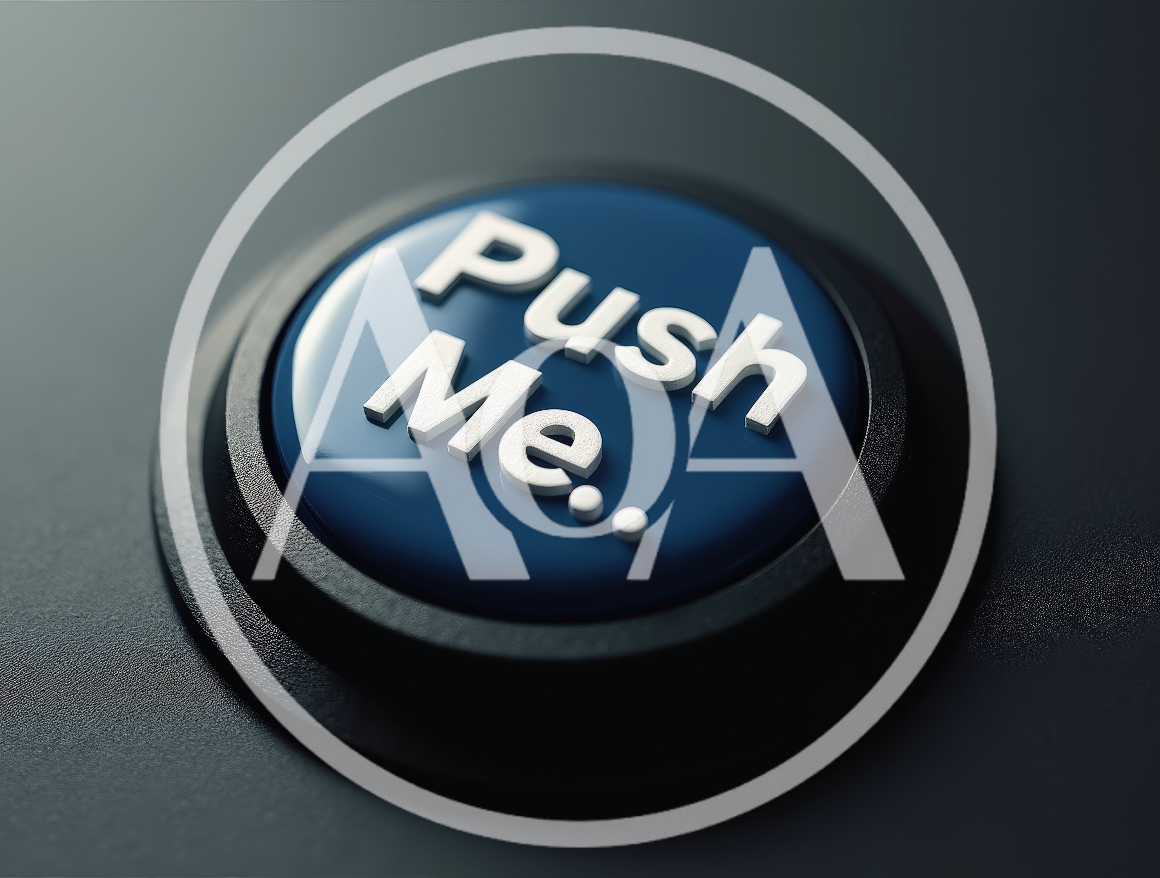 Glossy Blue Push Button With White Text