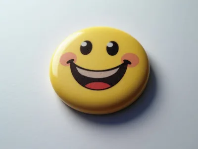 Yellow Smiley Face Pin Button Badge