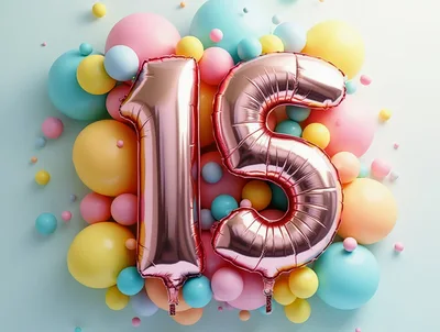 Rose Gold Number Fifteen Balloon Celebration