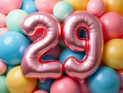 Pink Foil Number Twenty Nine Balloons