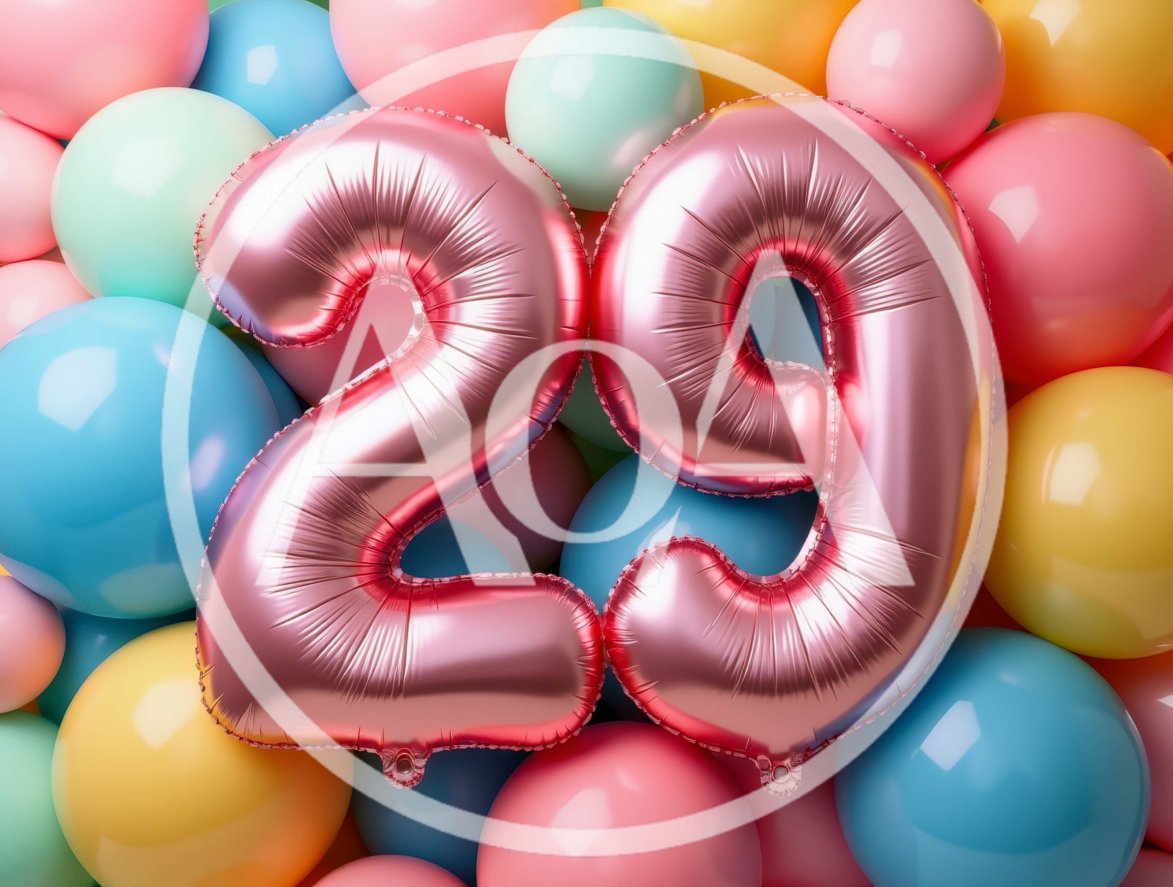Pink Foil Number Twenty Nine Balloons