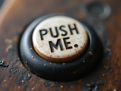 Macro Shot Of A Weathered Push Me Button