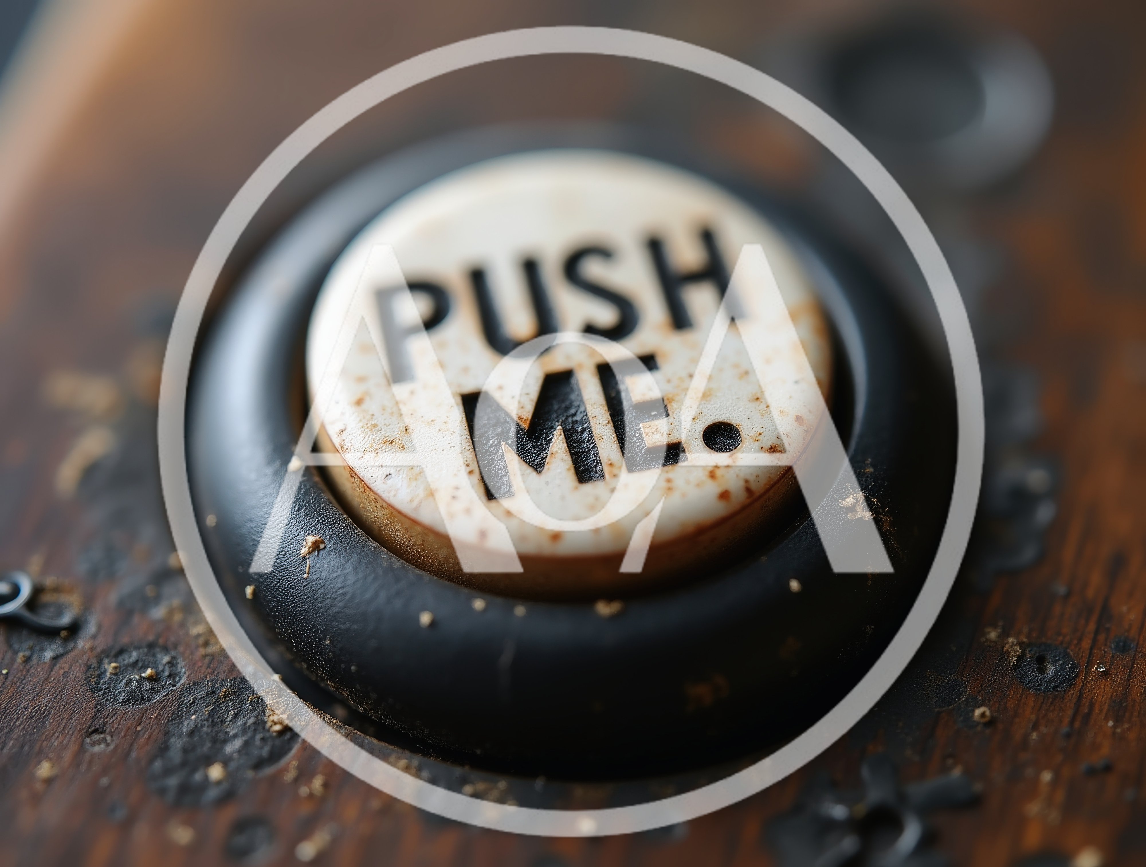 Macro Shot Of A Weathered Push Me Button
