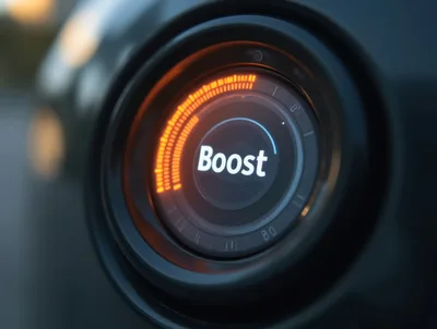 Close Up Of A Digital Boost Gauge In A Car