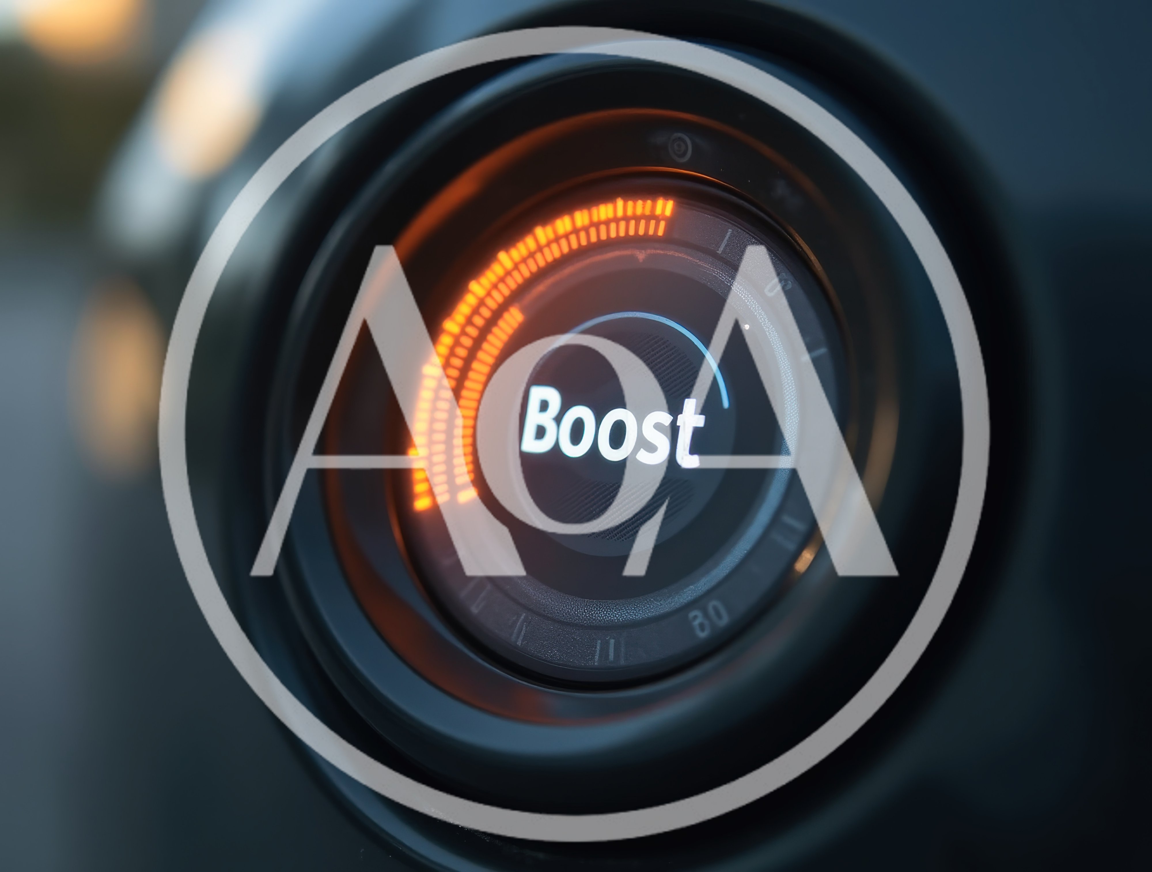 Close Up Of A Digital Boost Gauge In A Car