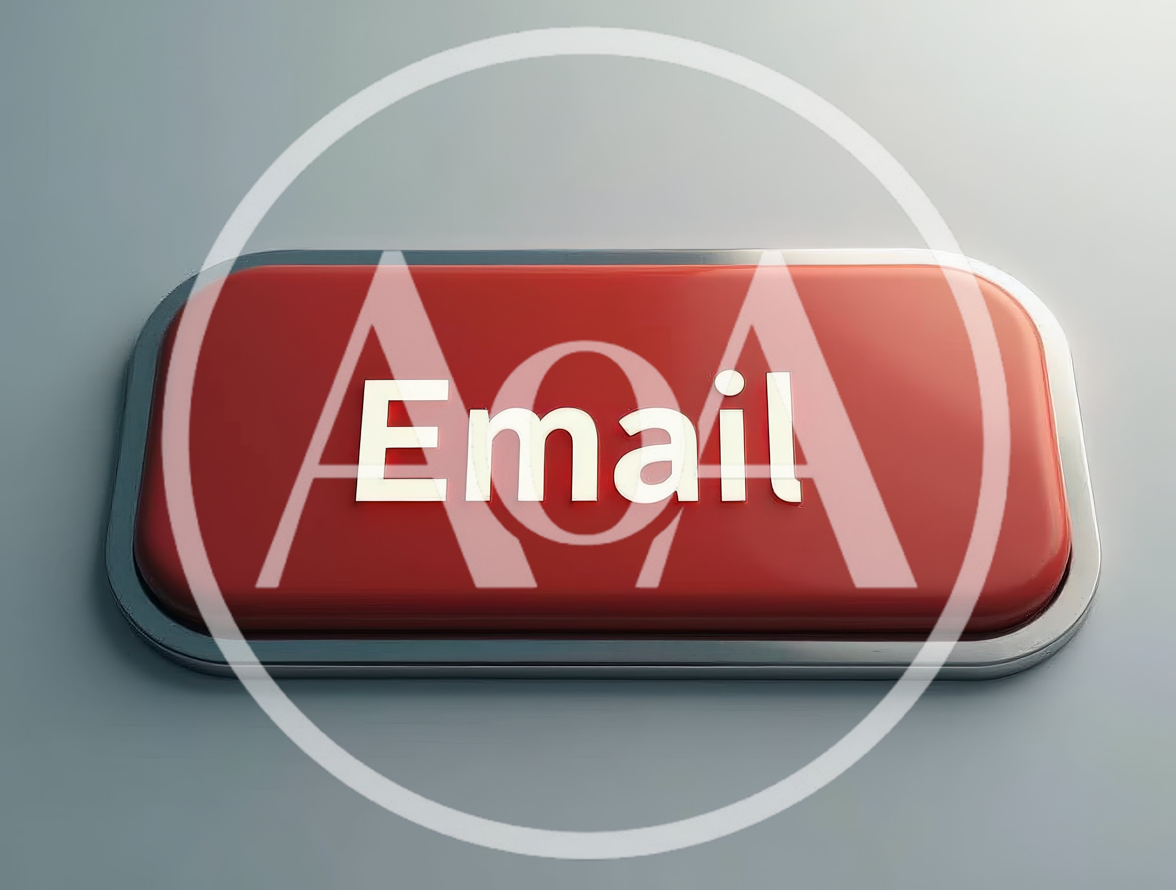 Red Glossy Email Button On A Neutral Background