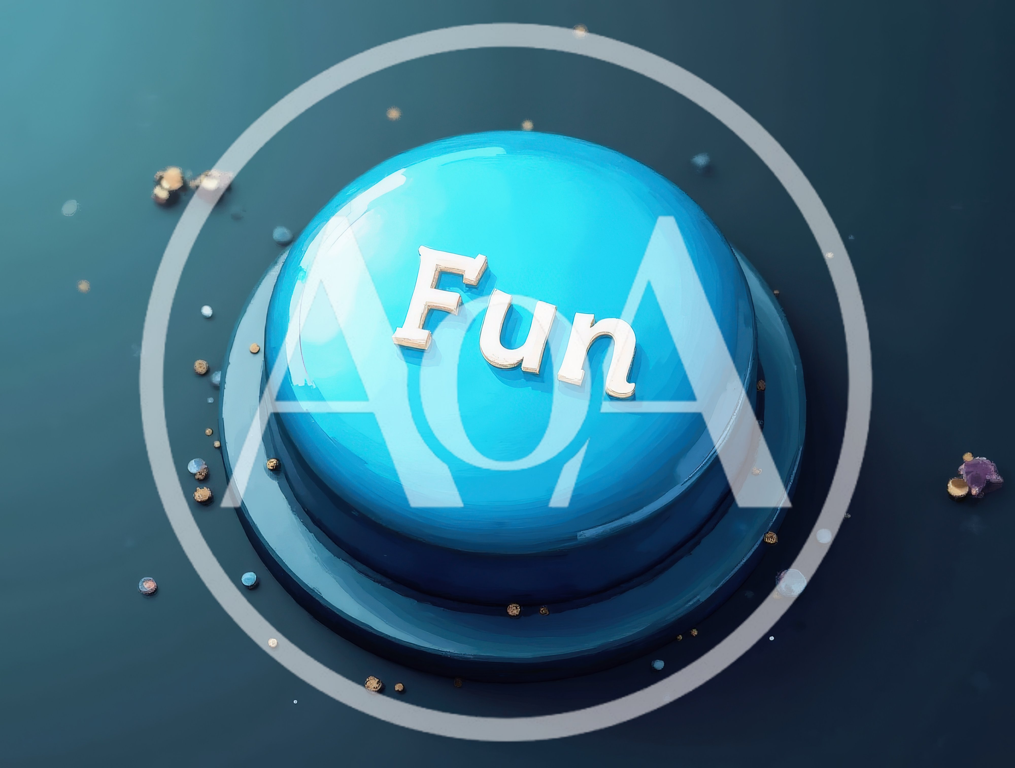 Blue Button With Fun Text On Dark Background