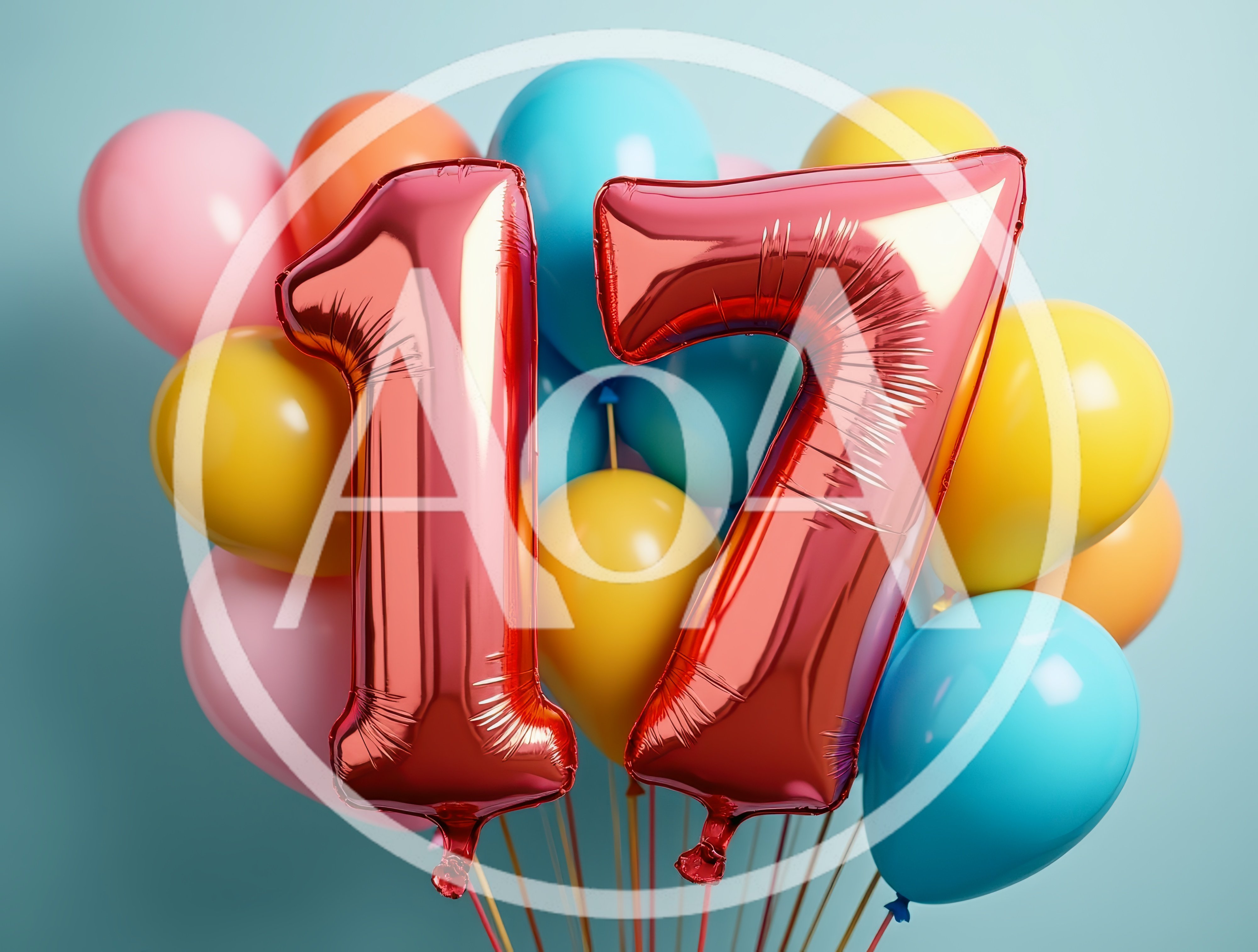 Seventeenth Birthday Celebration With Red Number Balloons