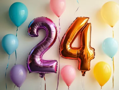 Twenty Fourth Birthday Celebration Balloon Decoration