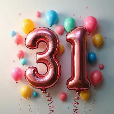 Rose Gold Thirty One Number Balloons