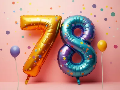 Seventy Eight Number Balloons On Pink Background