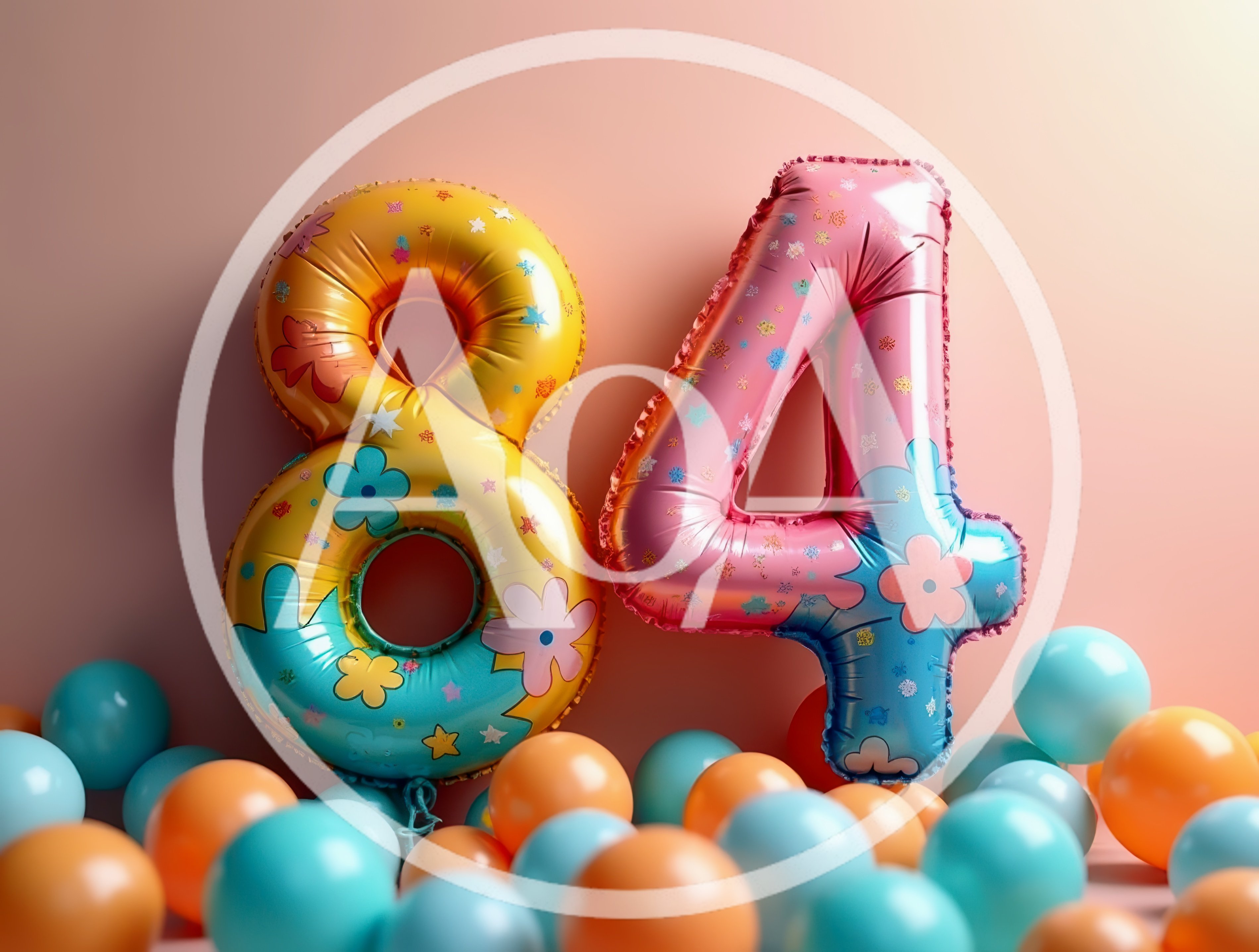 Number 84 Balloon Decoration for Birthday Celebration