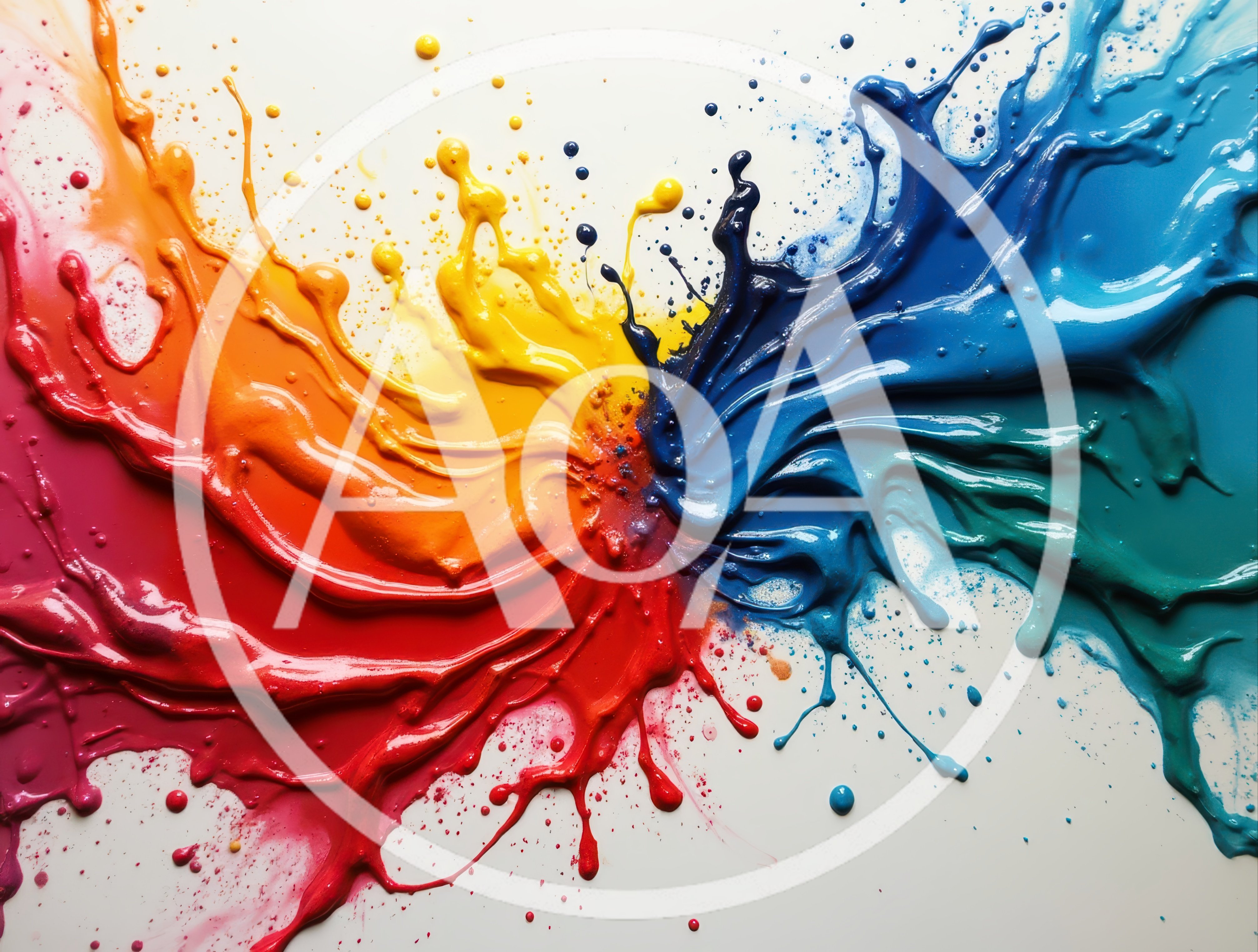 Vibrant Rainbow Paint Splatter Abstract Background