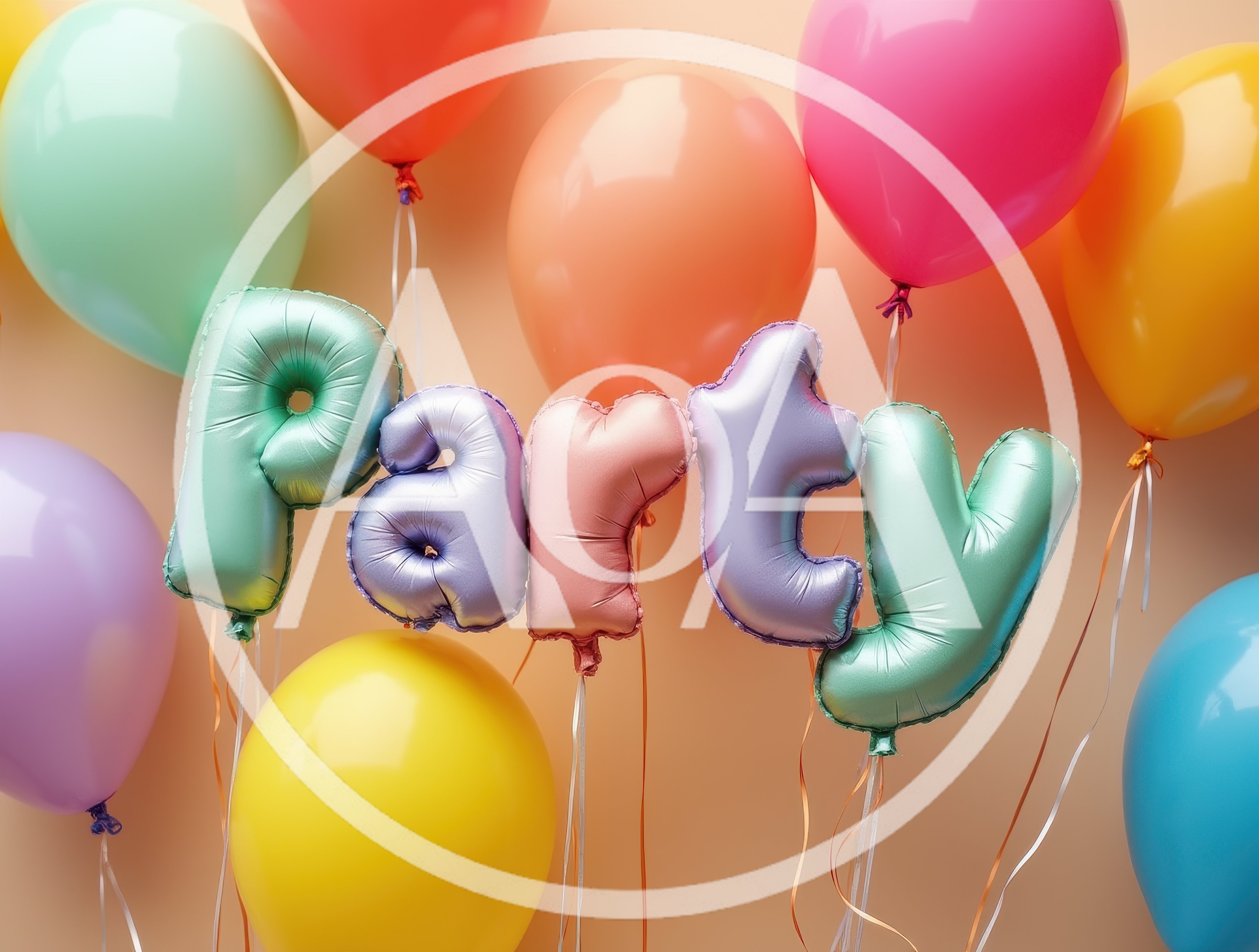 Colorful Party Balloons With Letter Shaped Foil Balloons
