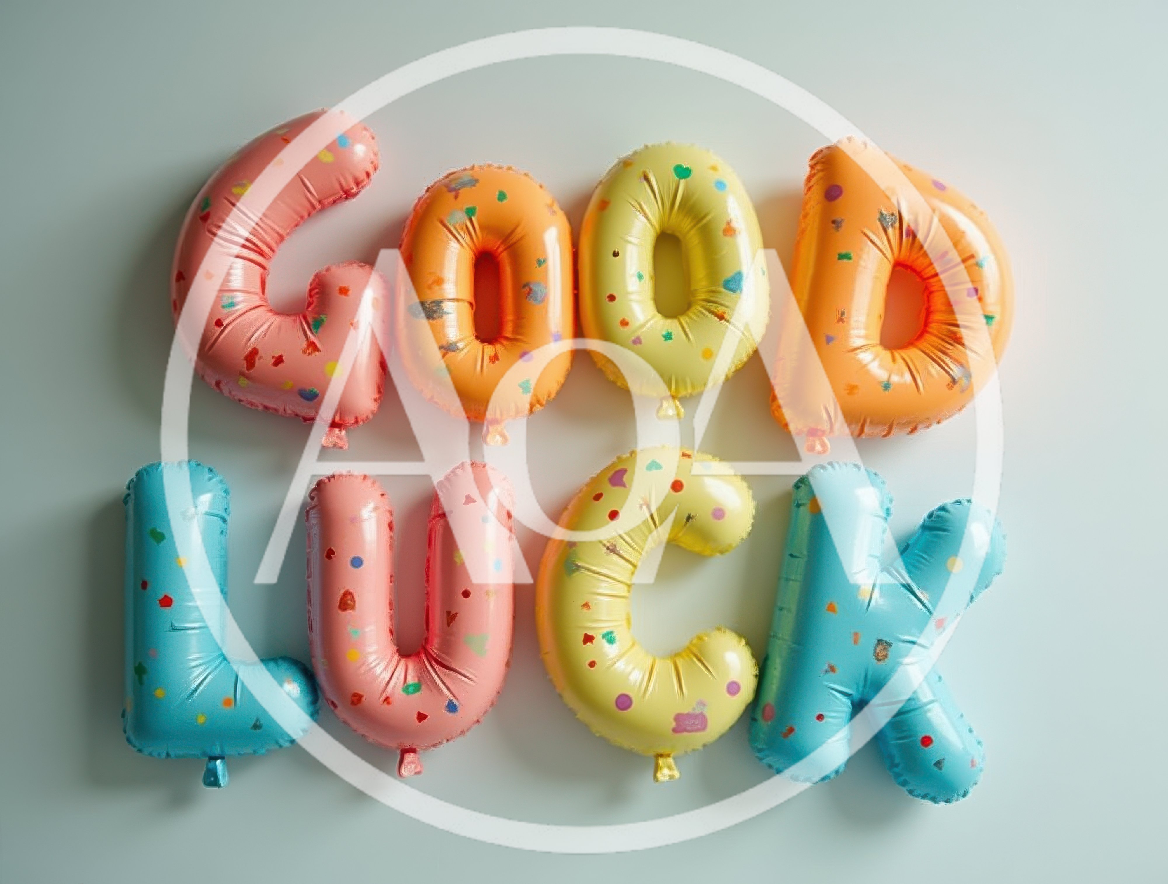 Colorful Balloon Letters Spelling Good Luck