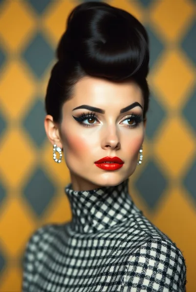 Portrait Of A Woman With Vintage Hairstyle