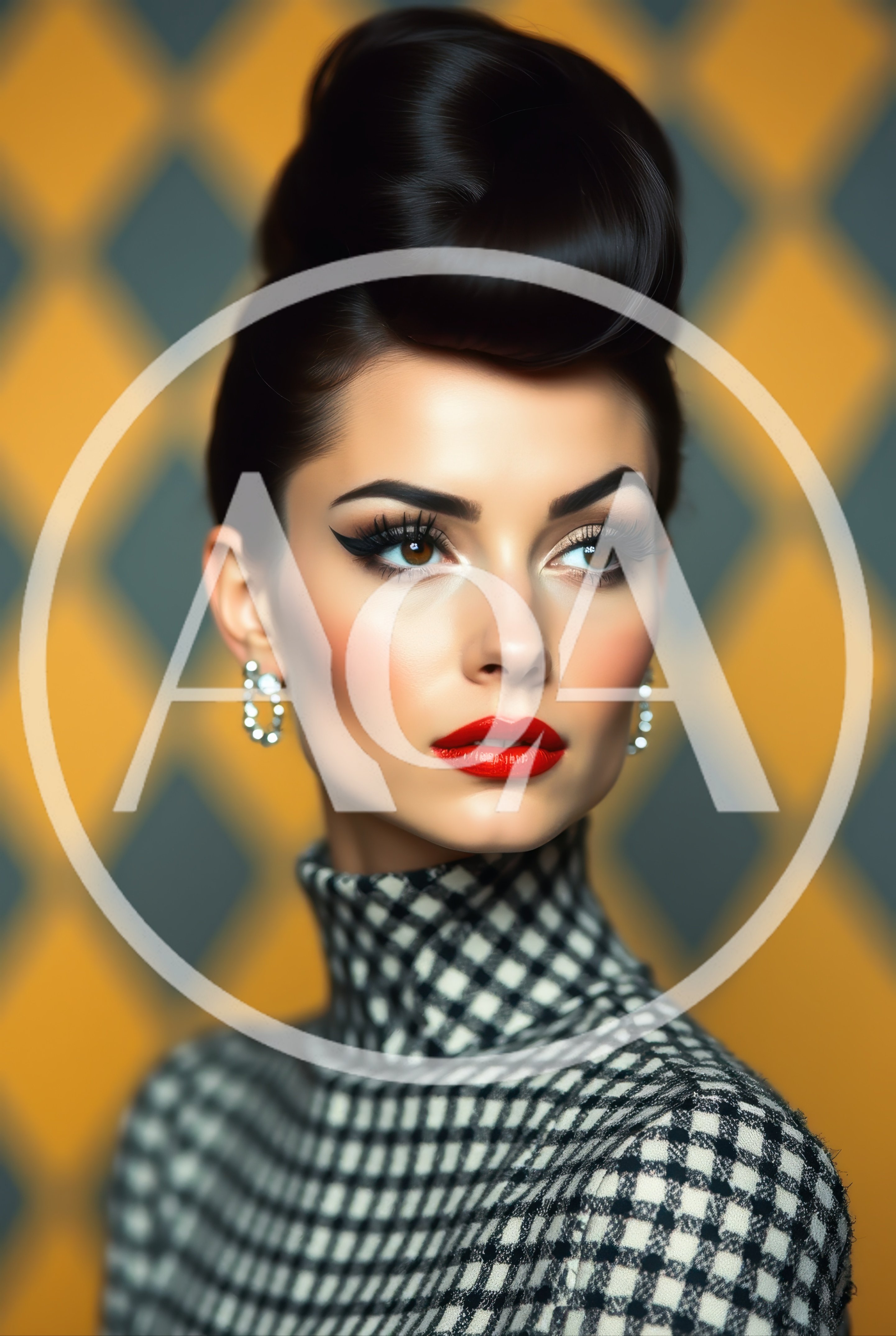 Portrait Of A Woman With Vintage Hairstyle