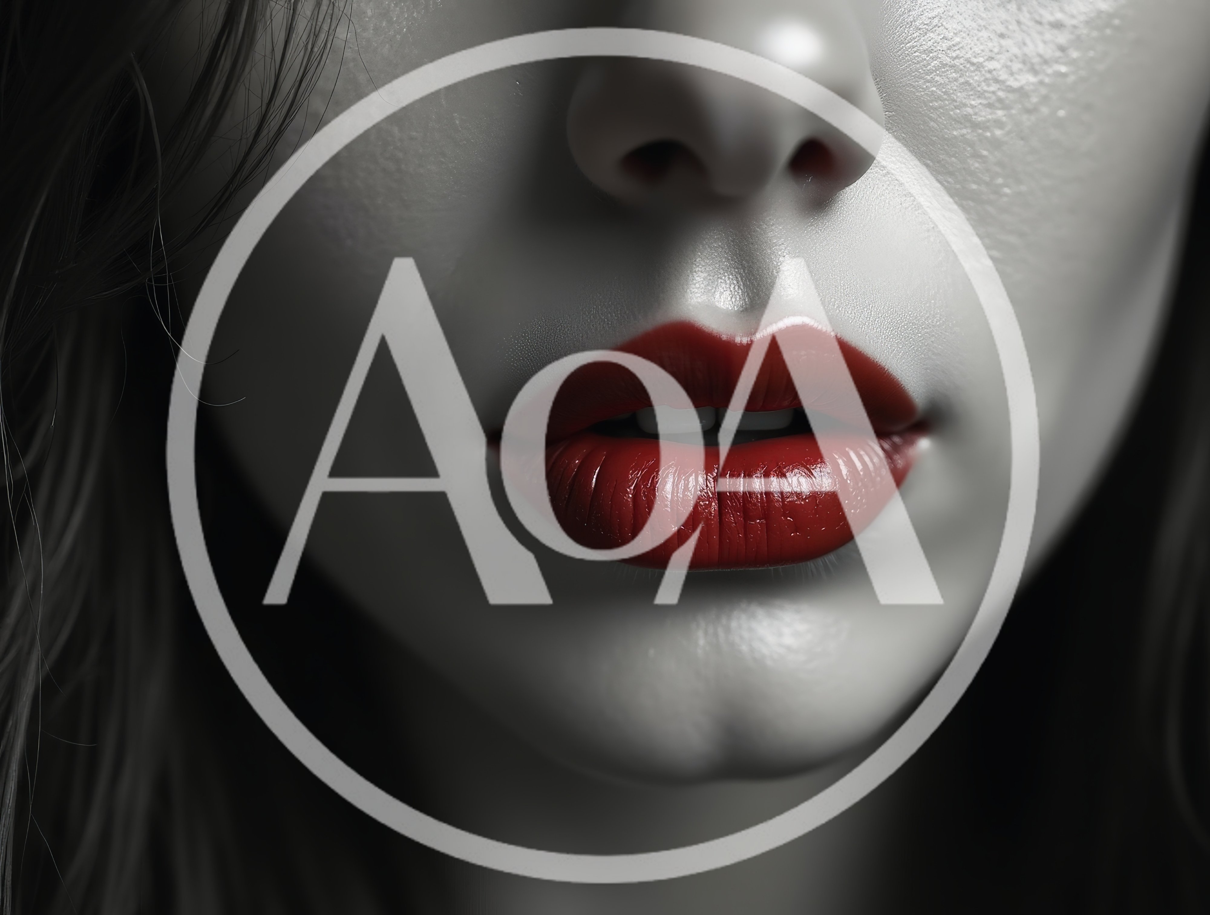 Close Up Of Woman With Vibrant Red Lipstick