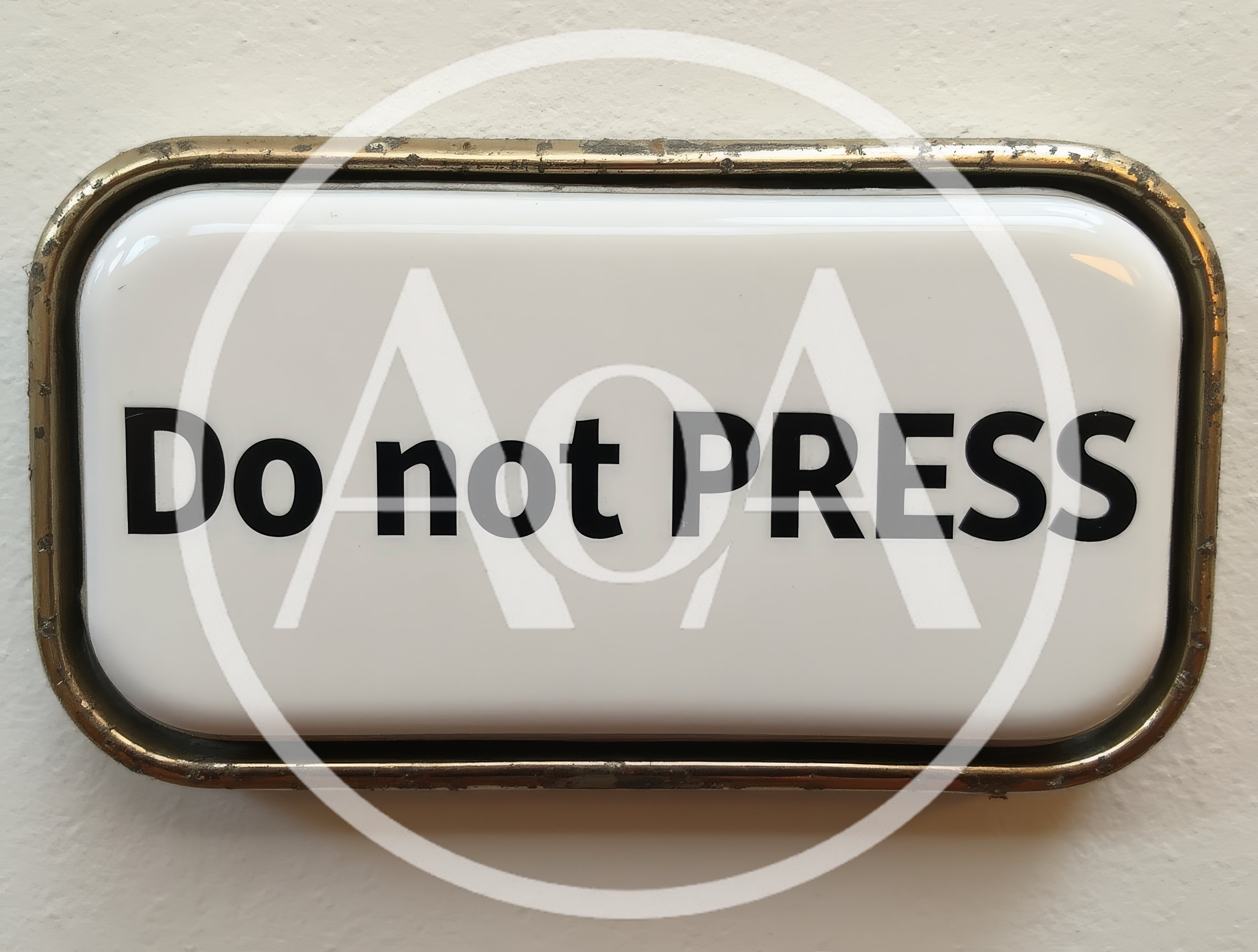 Do Not Press Sign On A Wall