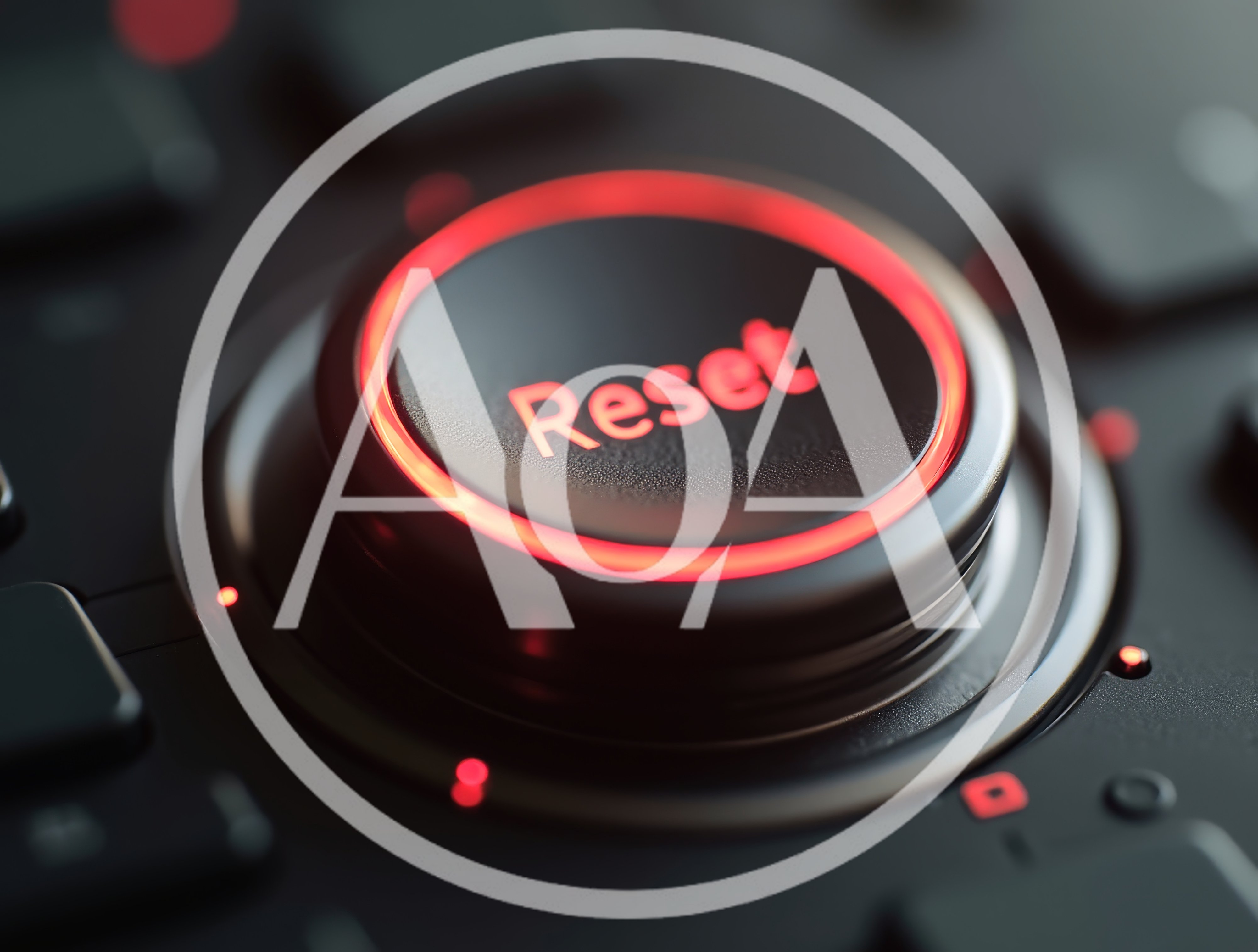 Glowing Red Reset Button on a Futuristic Control Panel