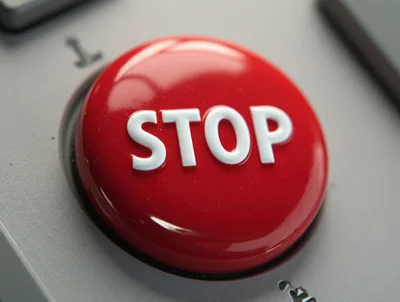 Close Up Of A Red Stop Button