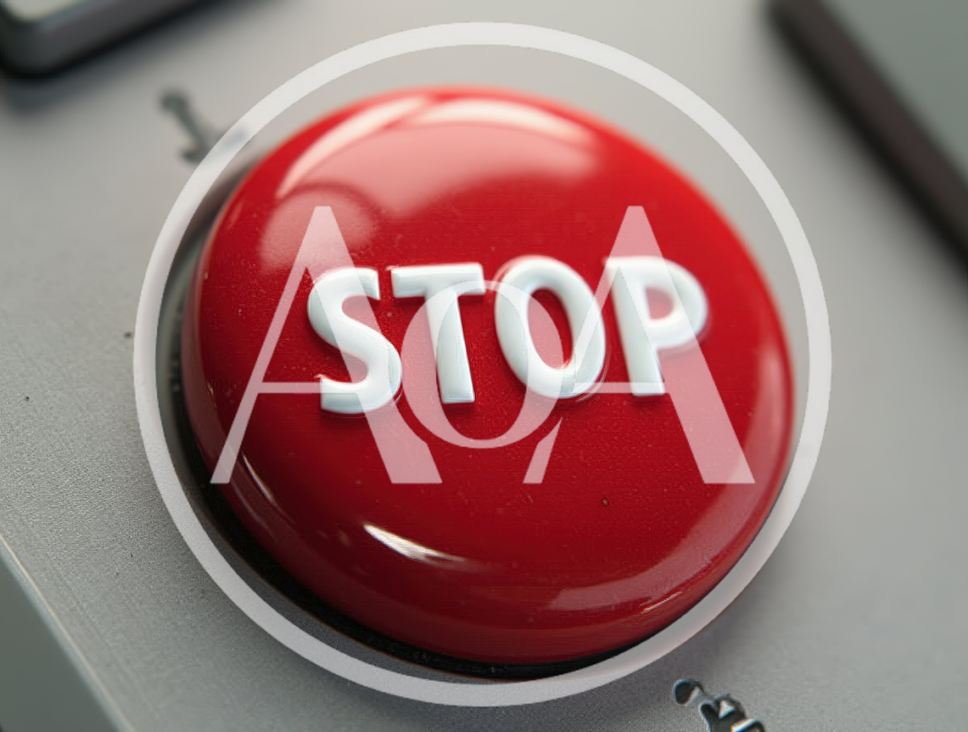 Close Up Of A Red Stop Button