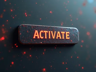 Glowing Activate Button On Dark Textured Surface