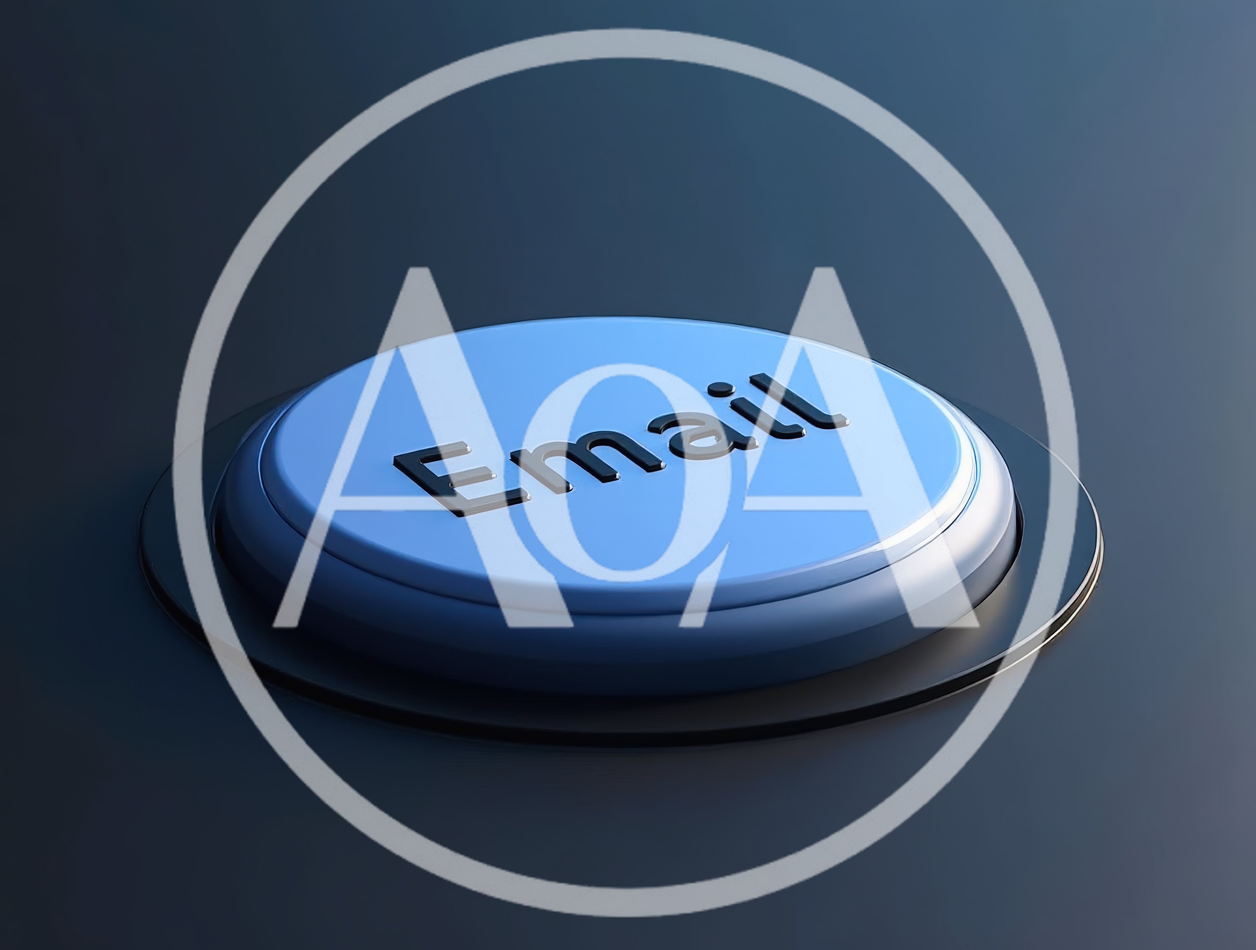 3D Rendered Blue Email Button On Dark Background