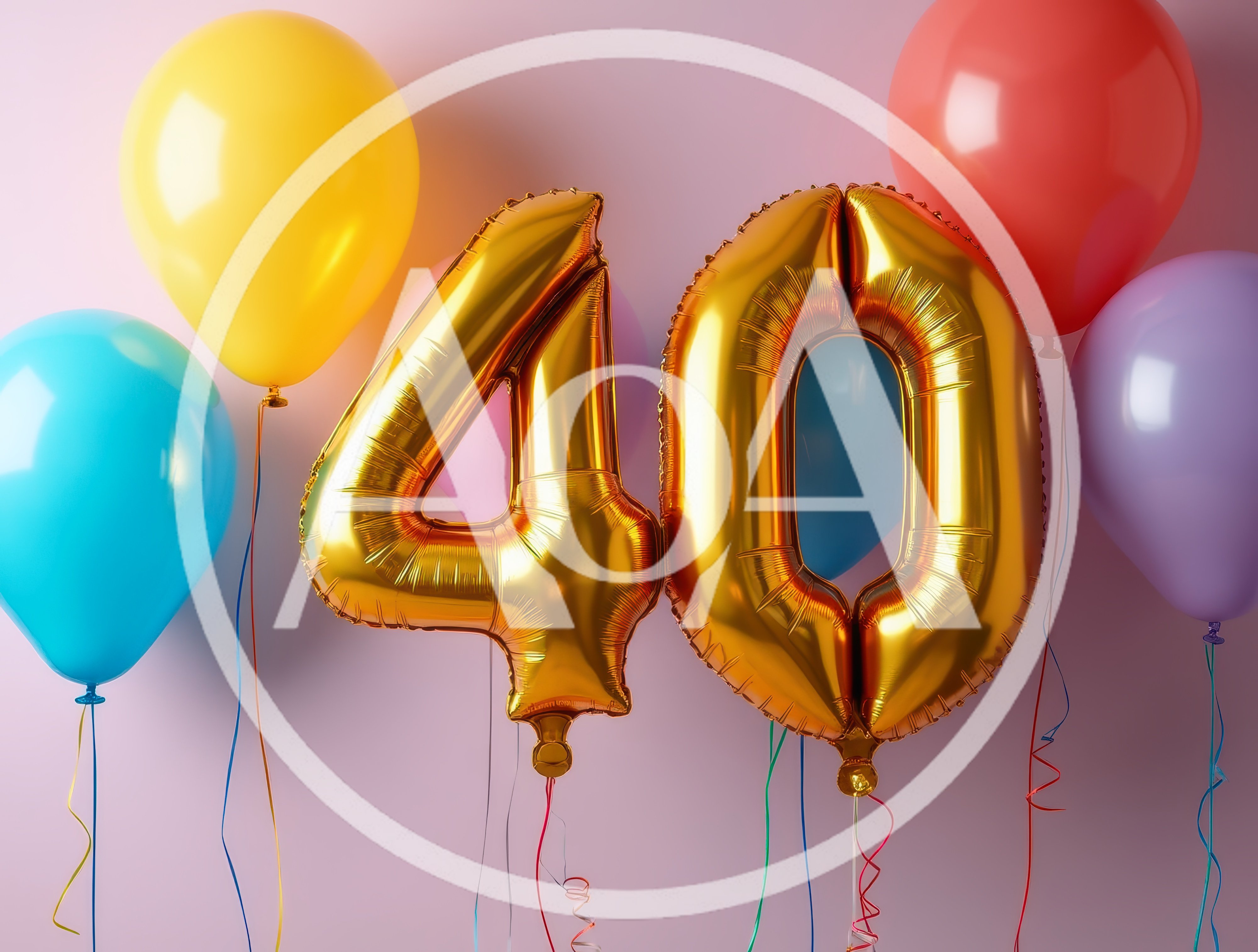 Gold Number Forty Balloons For Birthday Celebration
