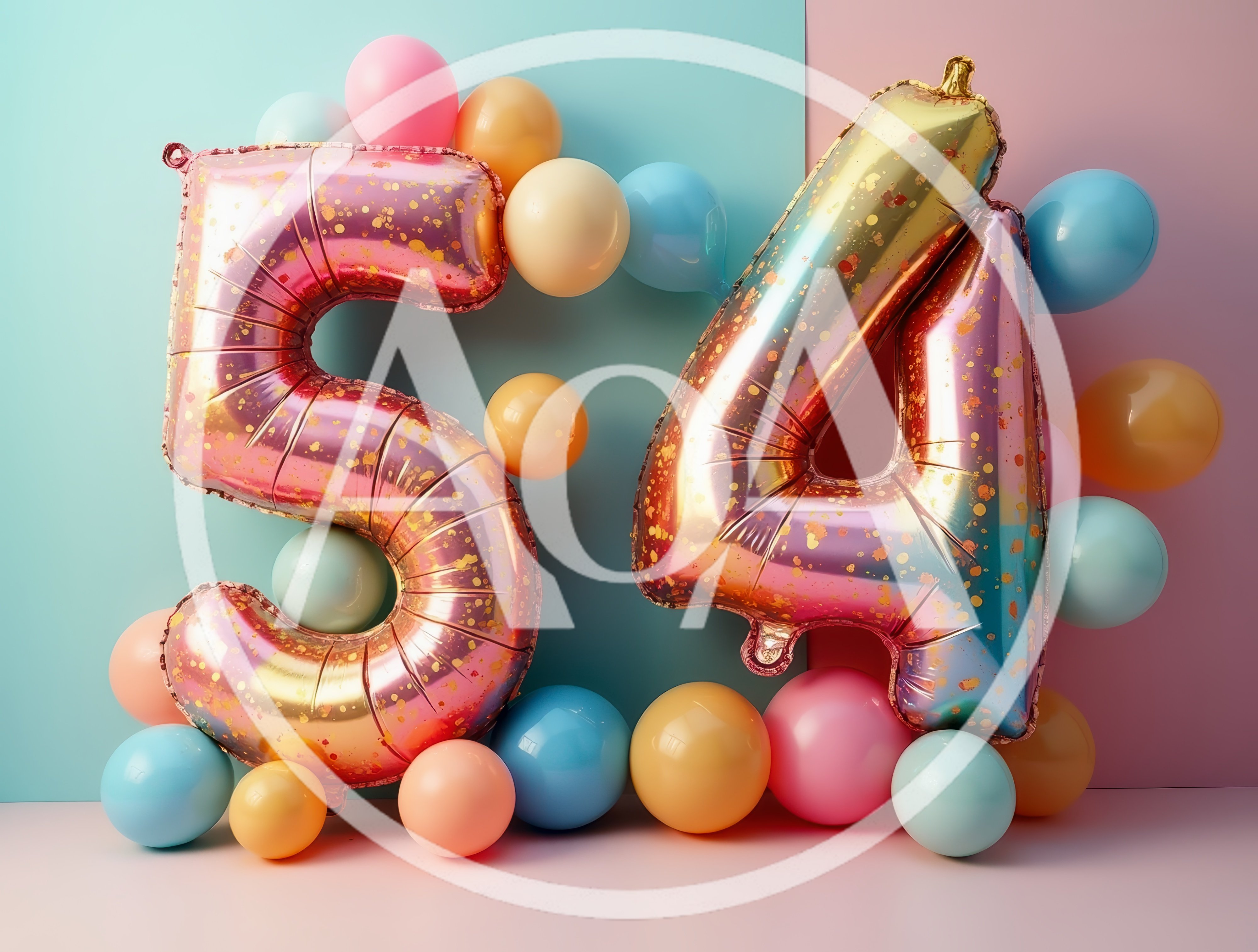 Number 54 Foil Balloons For Birthday Celebration