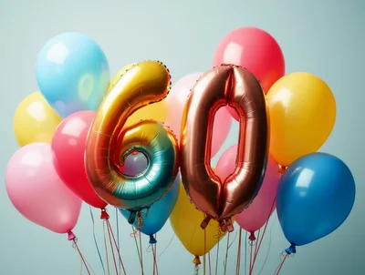 Sixty Birthday Celebration Balloons With Number Foil