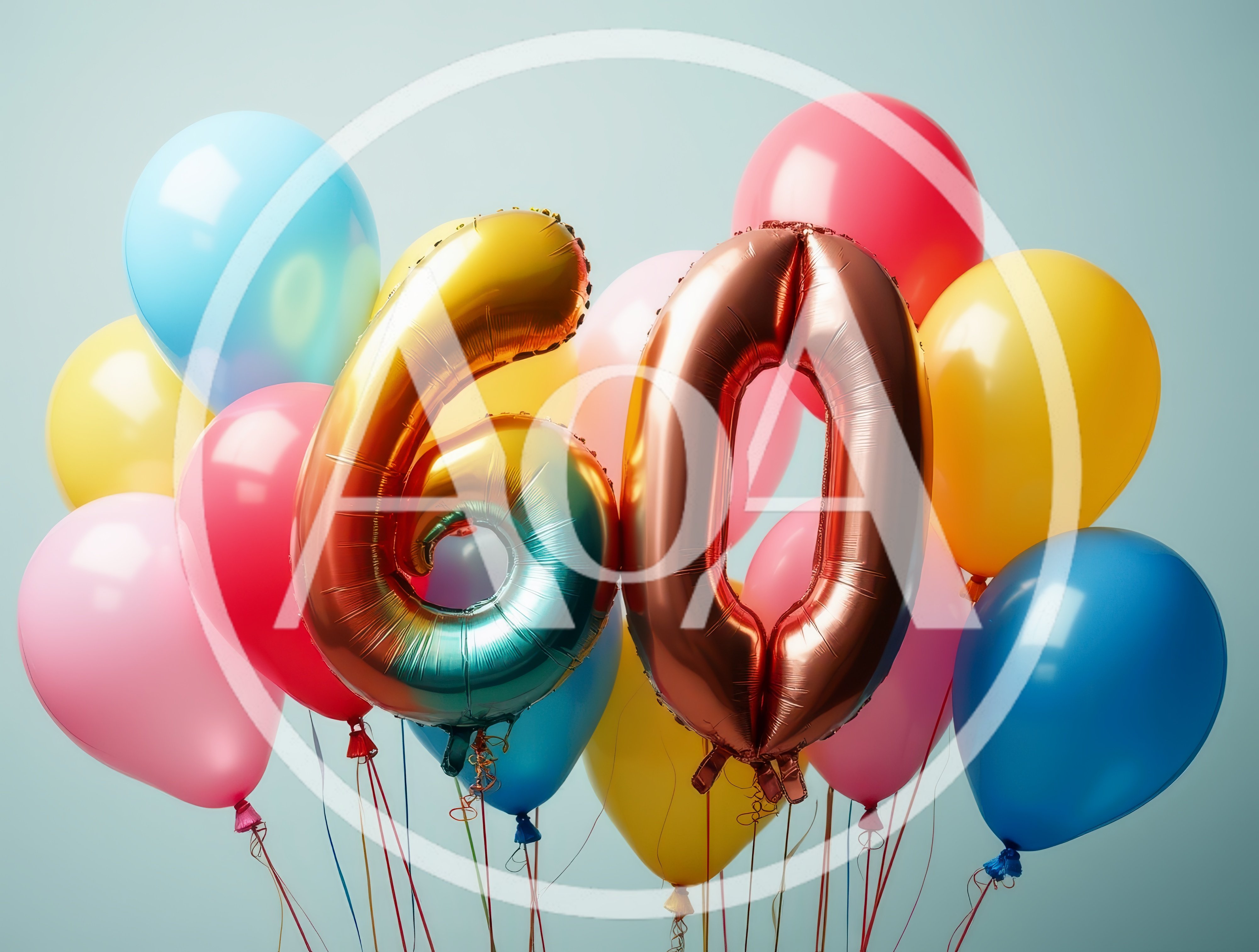 Sixty Birthday Celebration Balloons With Number Foil
